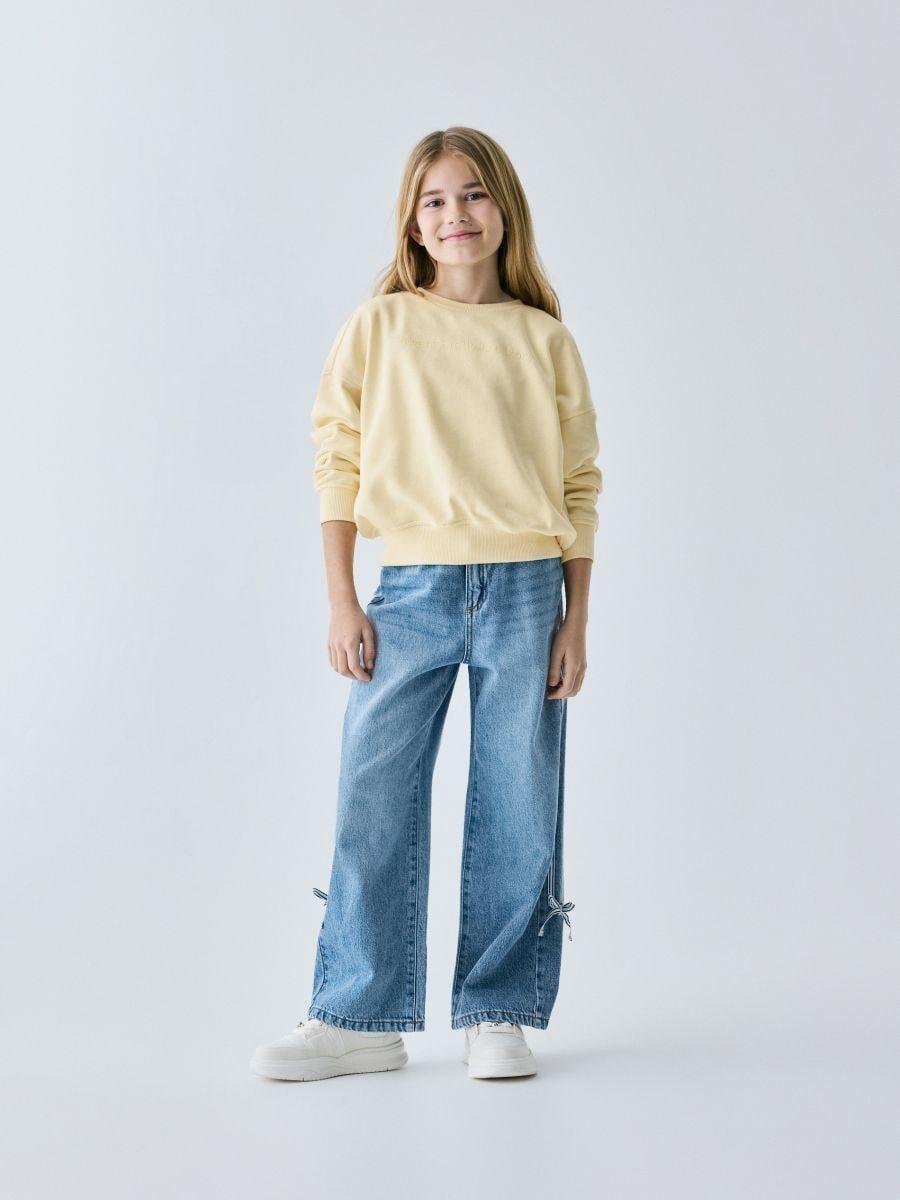 Yellow Printed Sweatshirt, Ivory, large image number 2