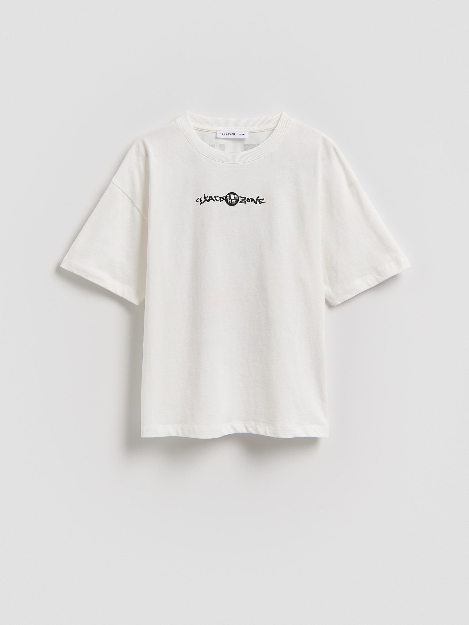 Cream T-Shirt With Print, Ivory, medium