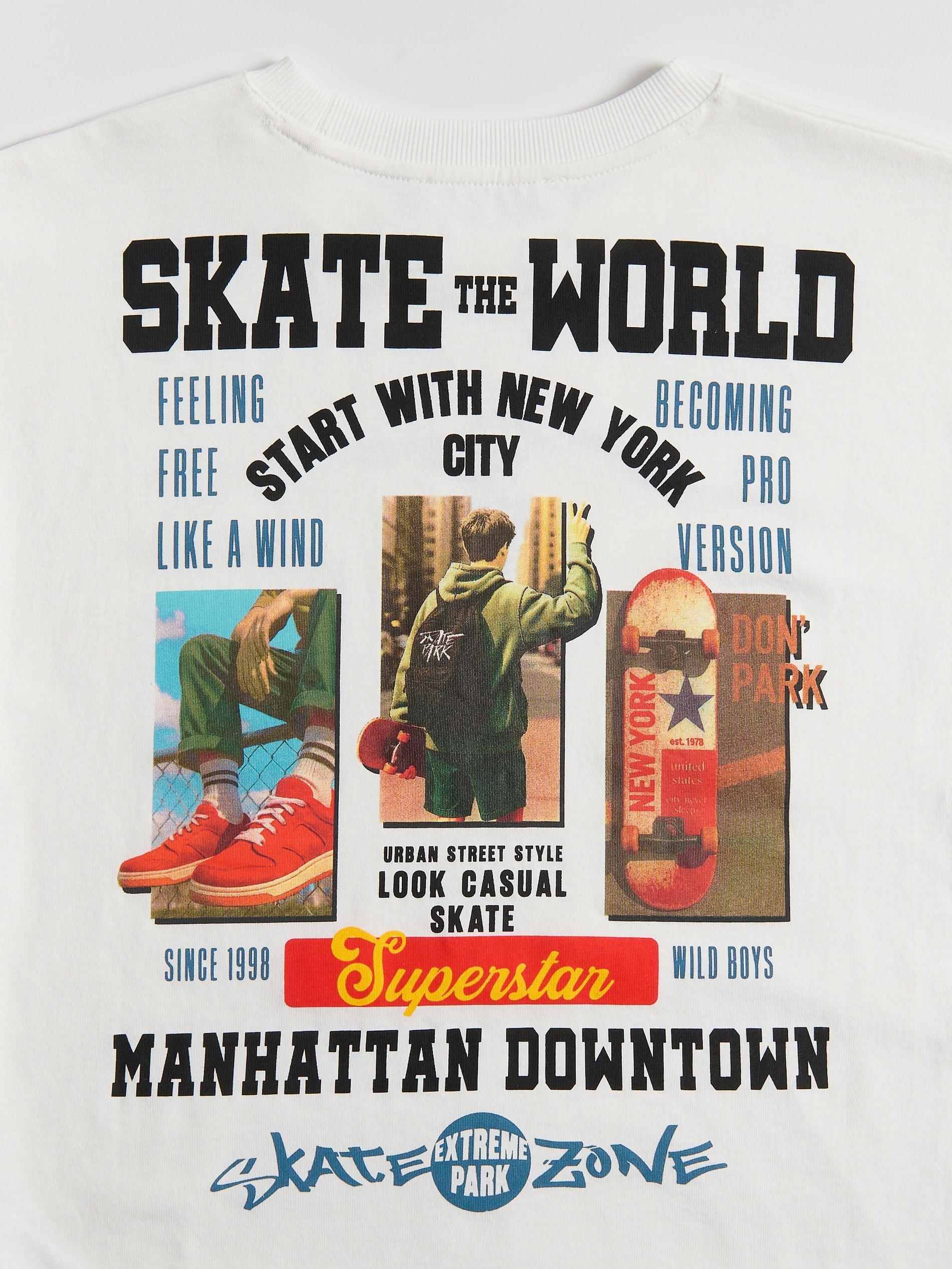 Cream T-Shirt With Print, Ivory, medium