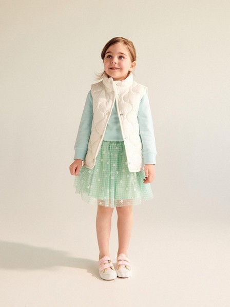 Reserved - Pale Green Applique Tulle Skirt