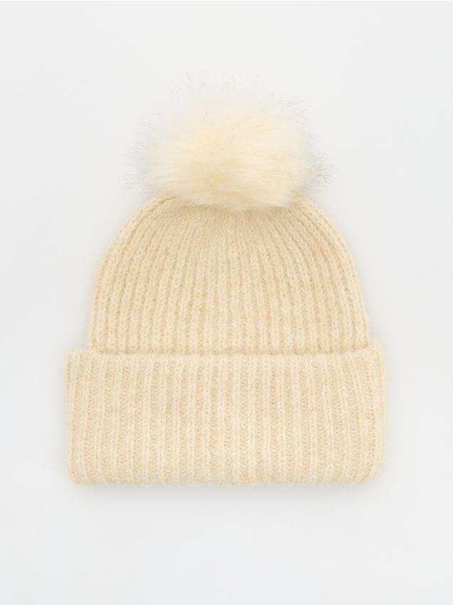 Cream Detailed Beanie, Ivory, large image number 0