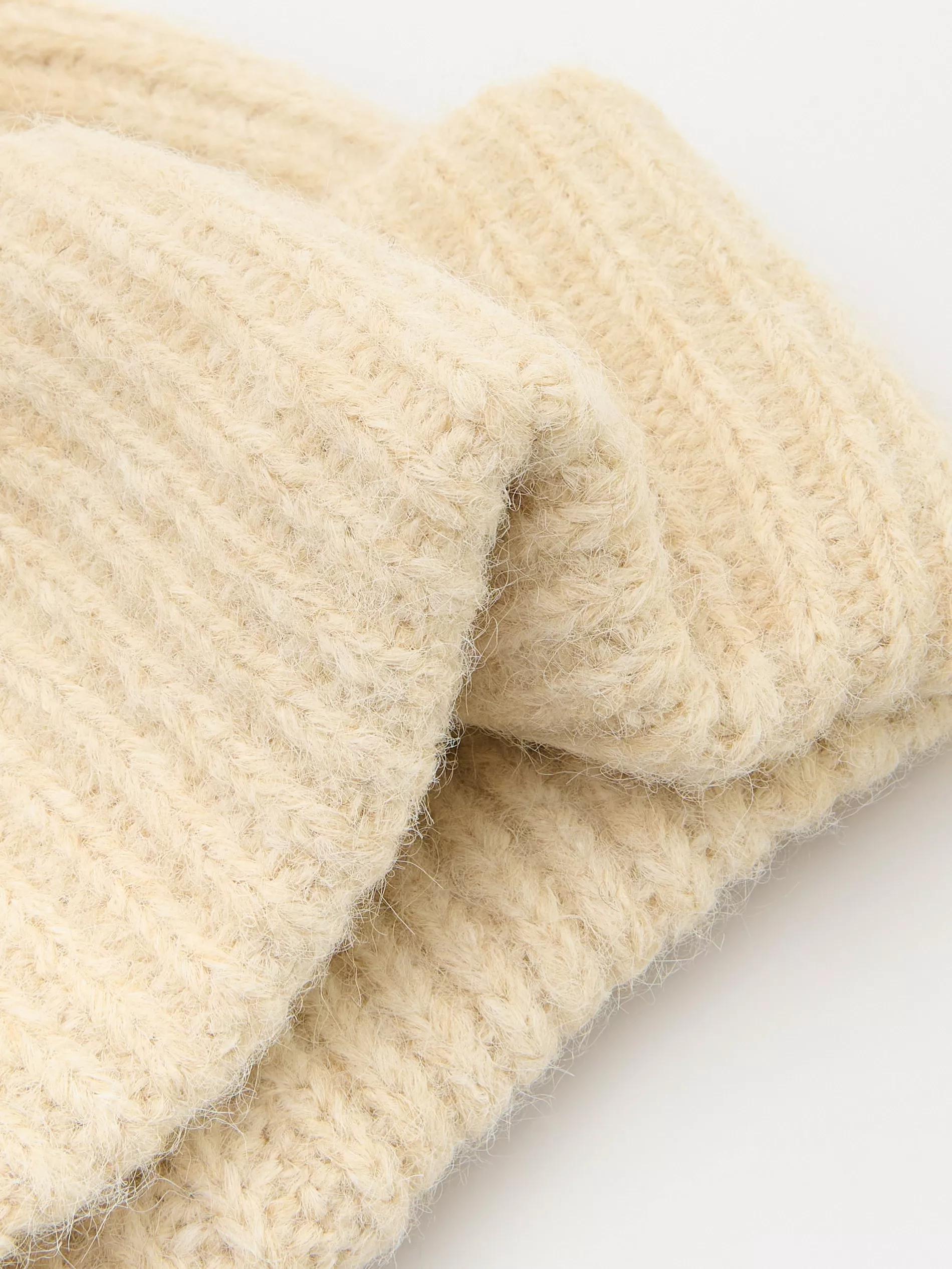 Cream Detailed Beanie, Ivory, large image number 2