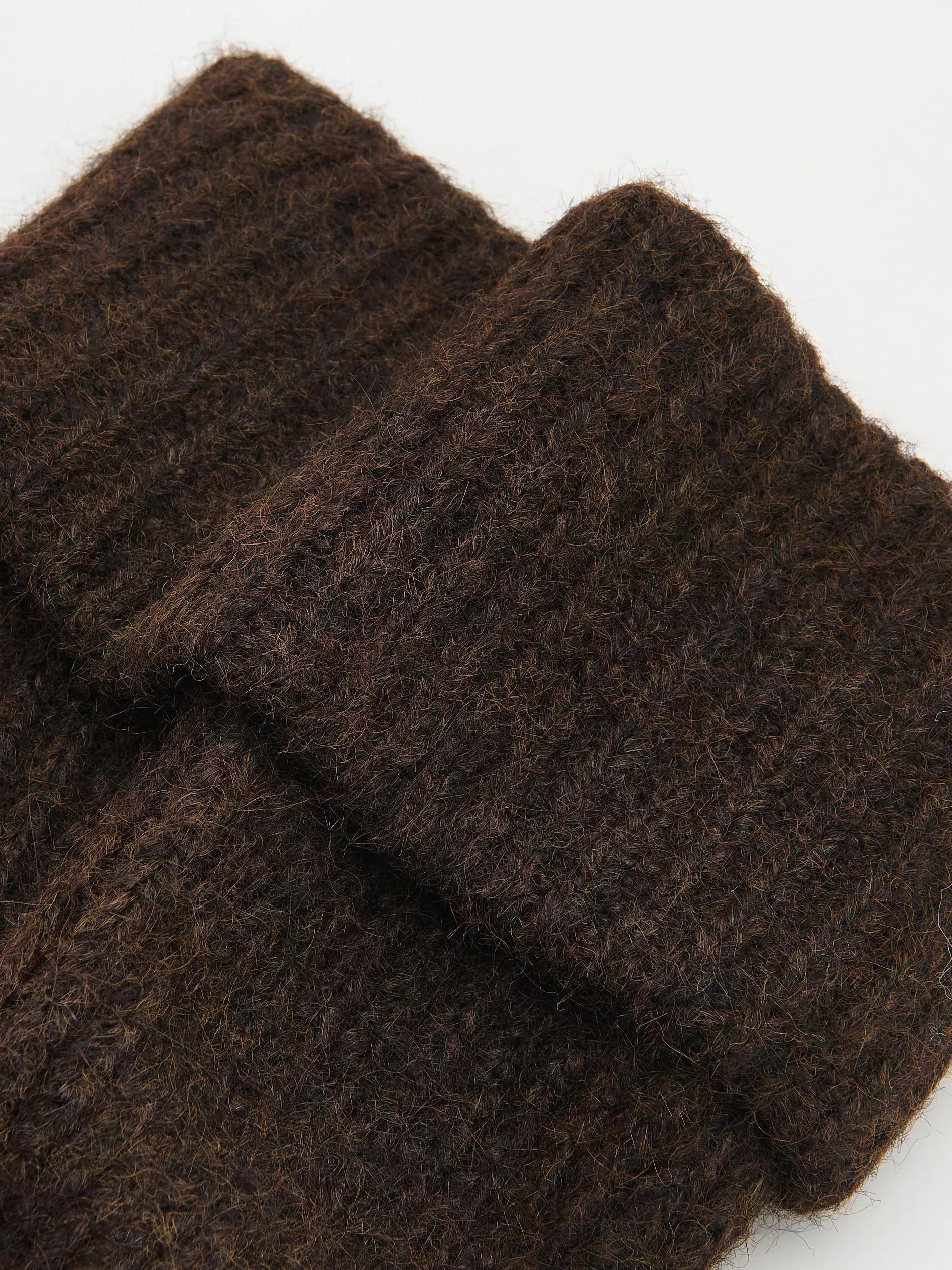 Cream Detailed Beanie, Brown, large image number 1