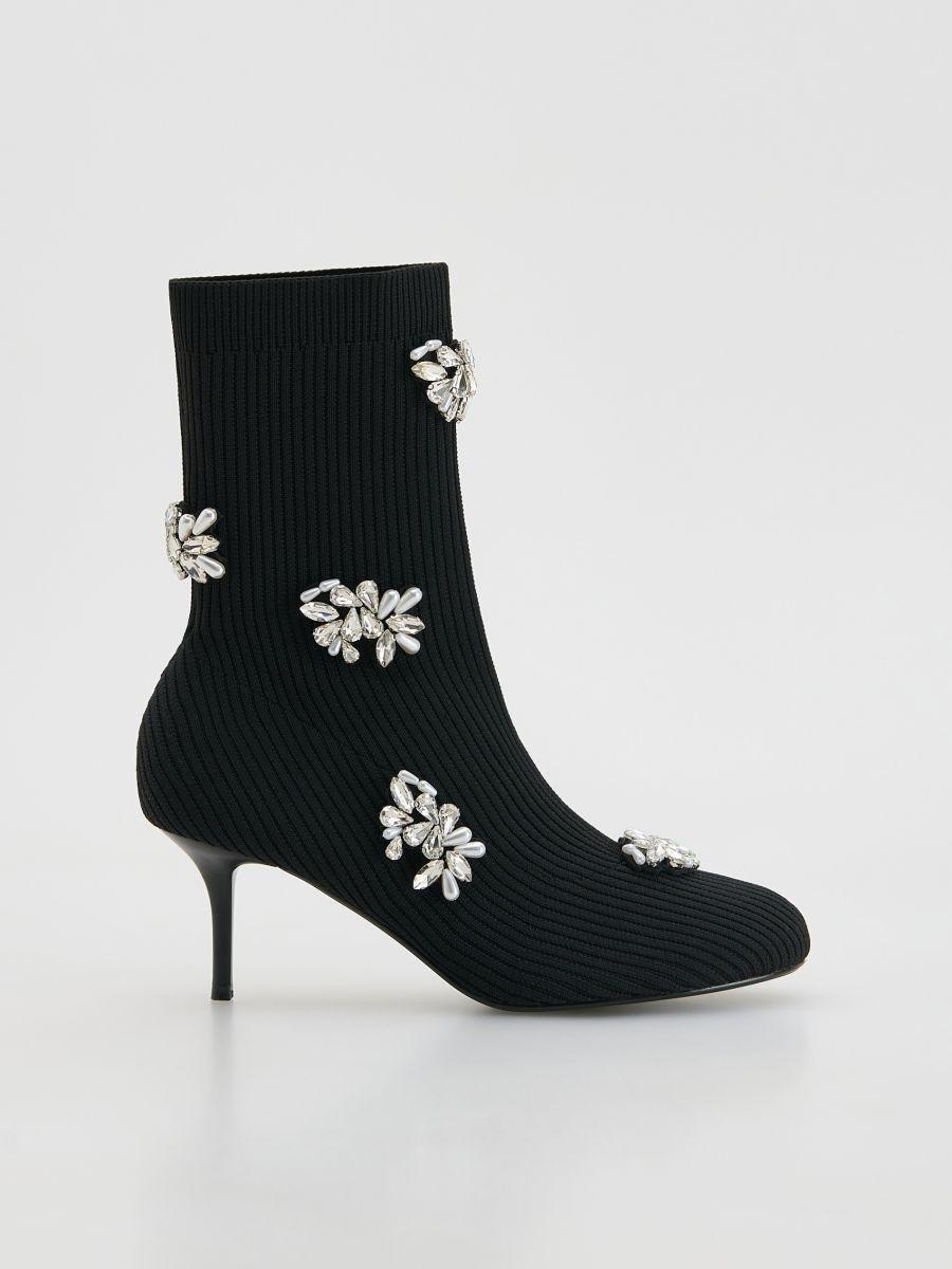 Black Ankle Boots, Black, large image number 0