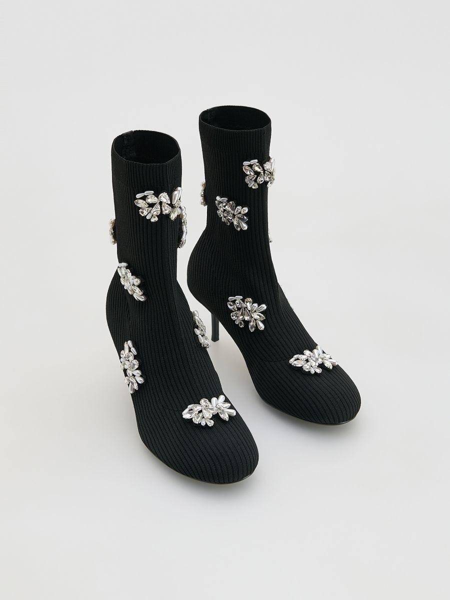Black Ankle Boots, Black, large image number 1