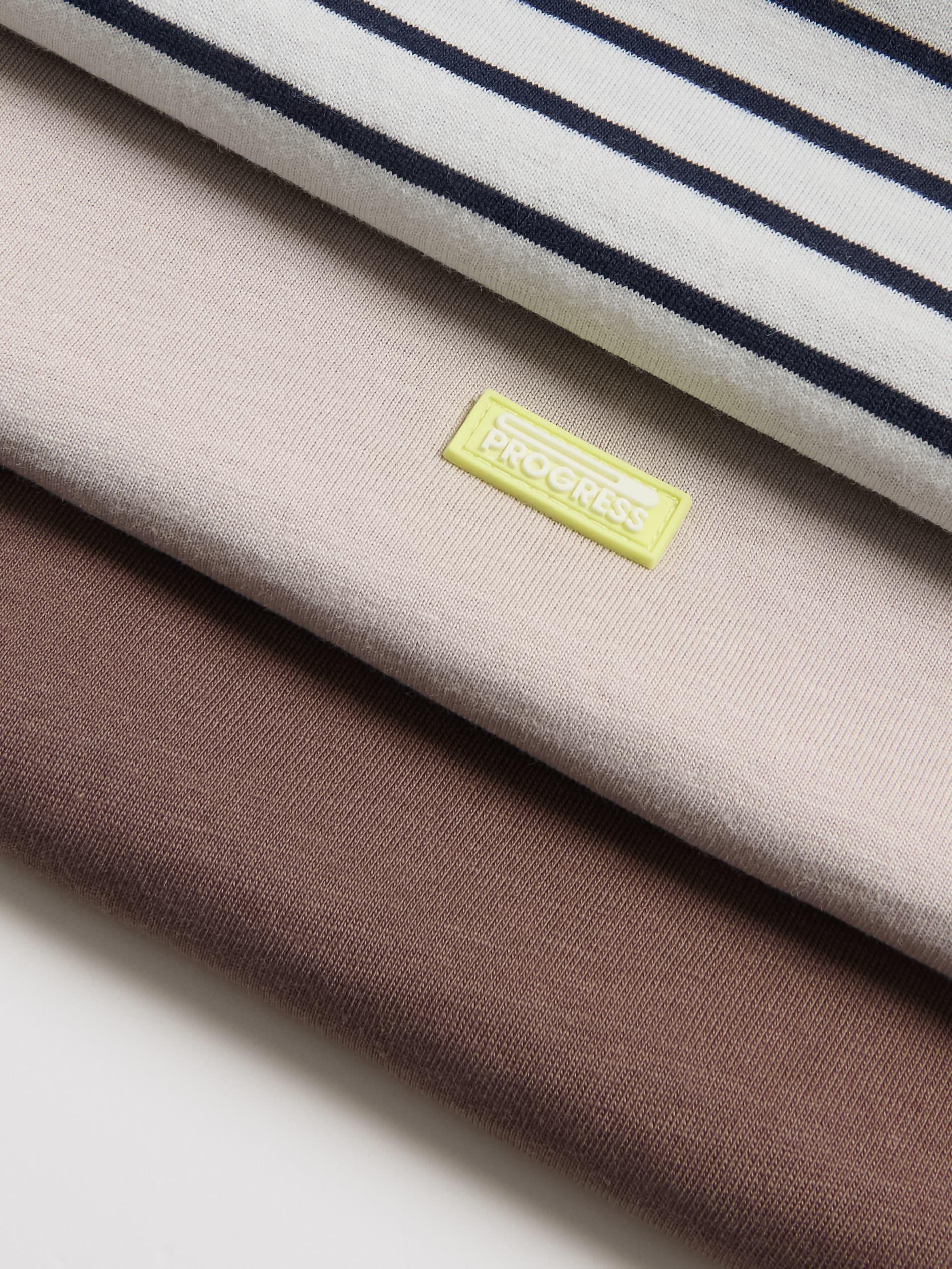 Cream Cotton T-Shirt 3 Pack, Ivory, medium