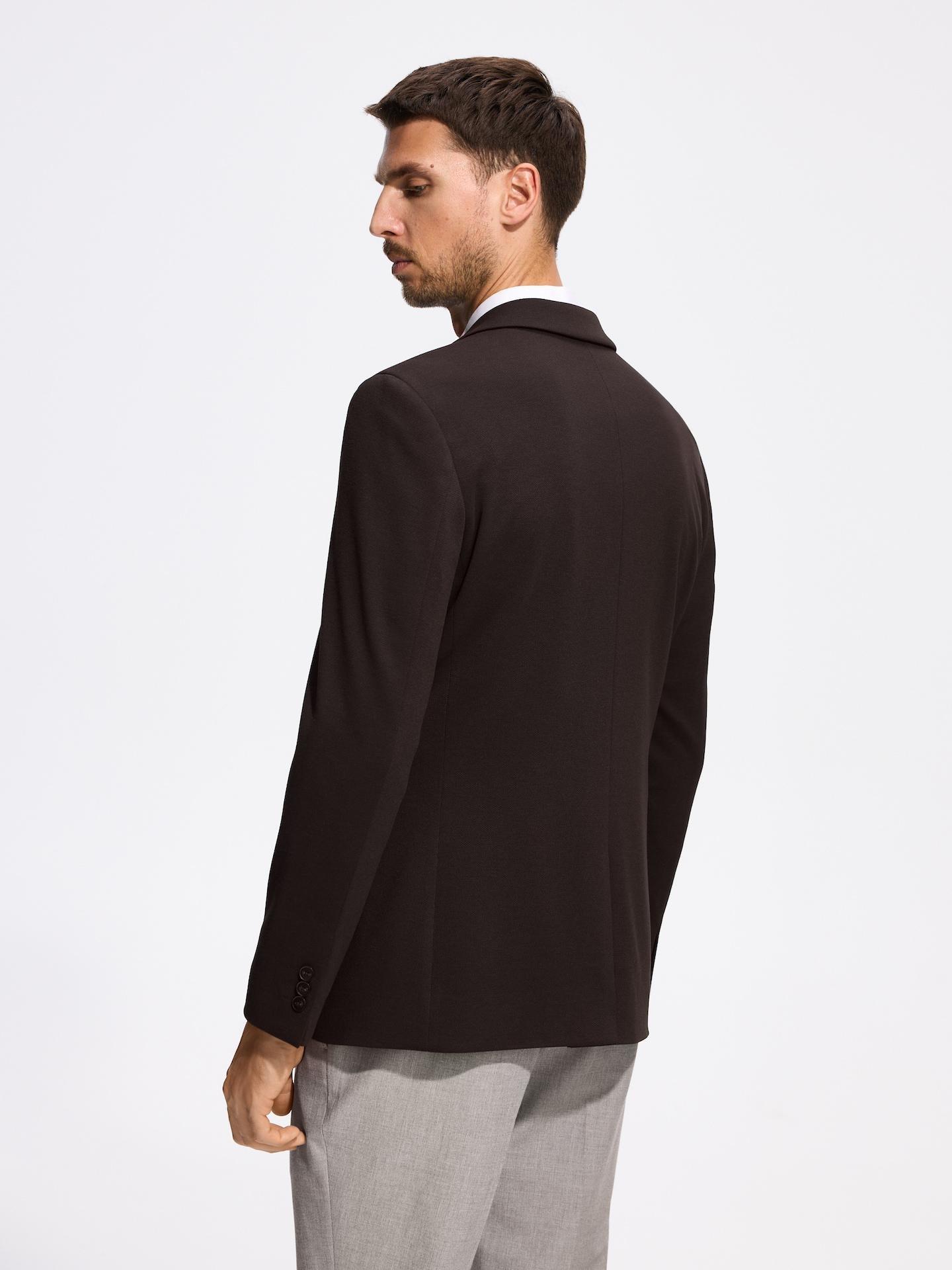 Brown Slim Fit Blazer With Viscose, Brown, large image number 3