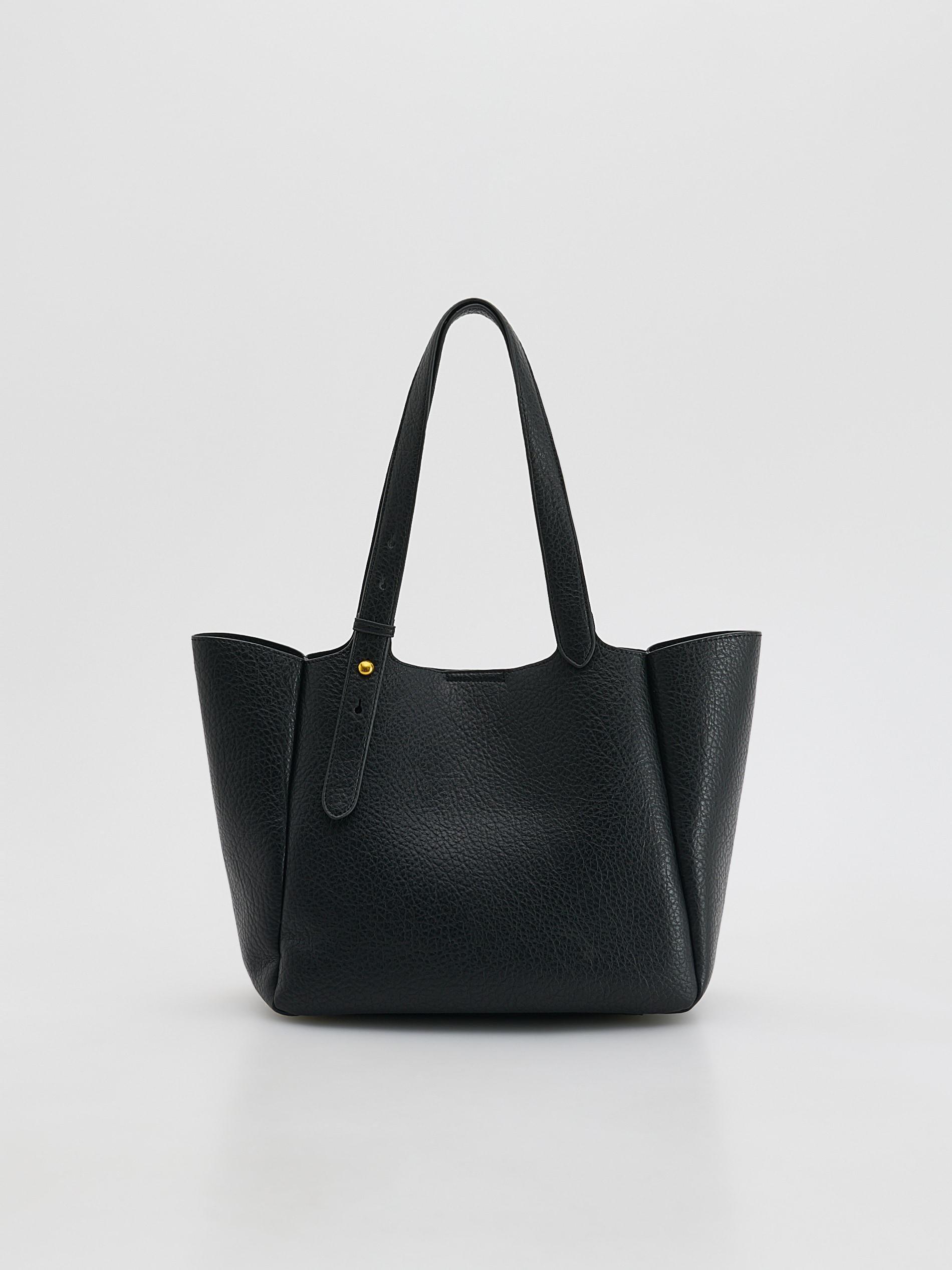 Black Shopper Bag, Black, large image number 0