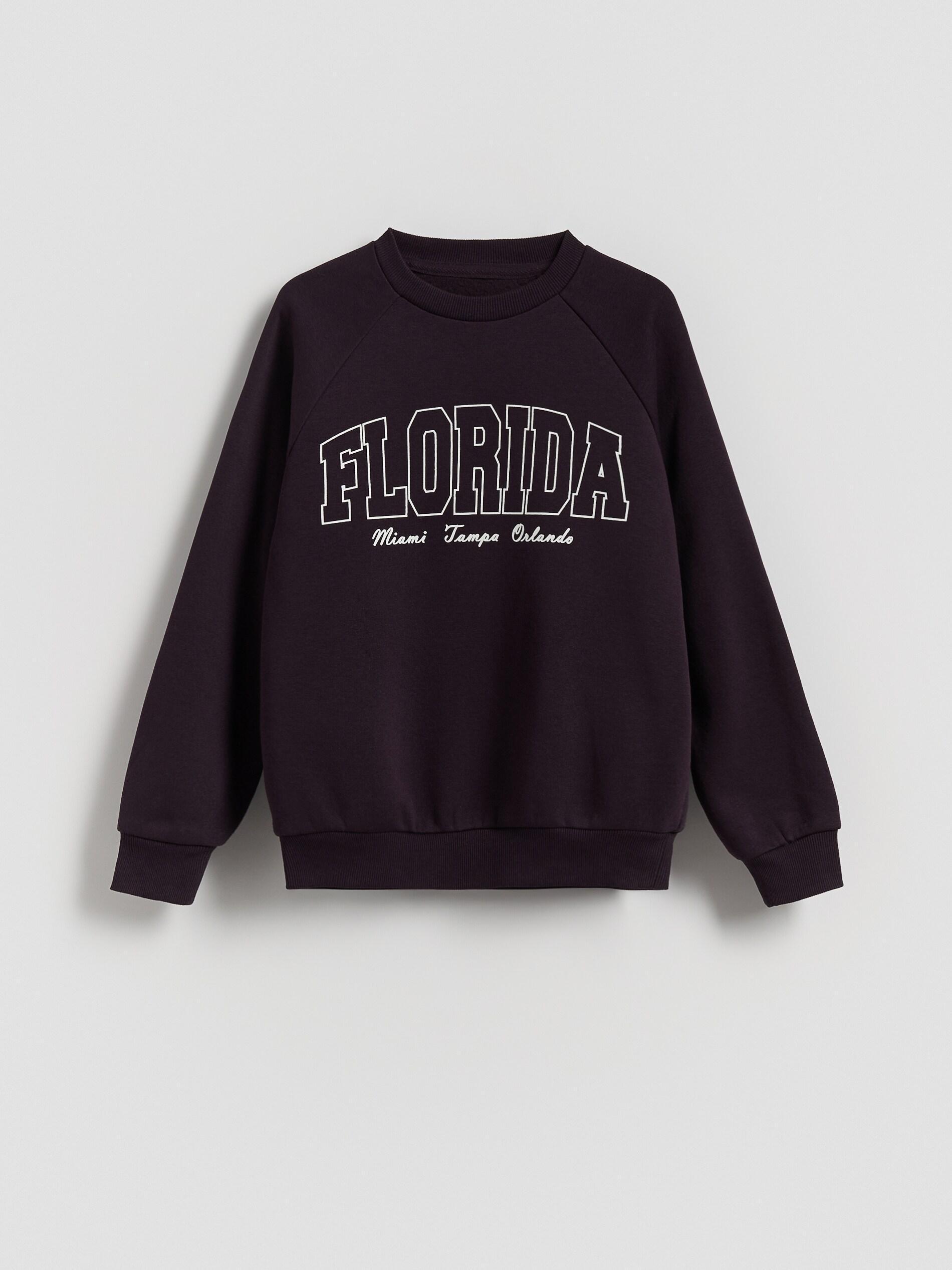 Maroon Letter Print Sweatshirt, Burgundy, large image number 1