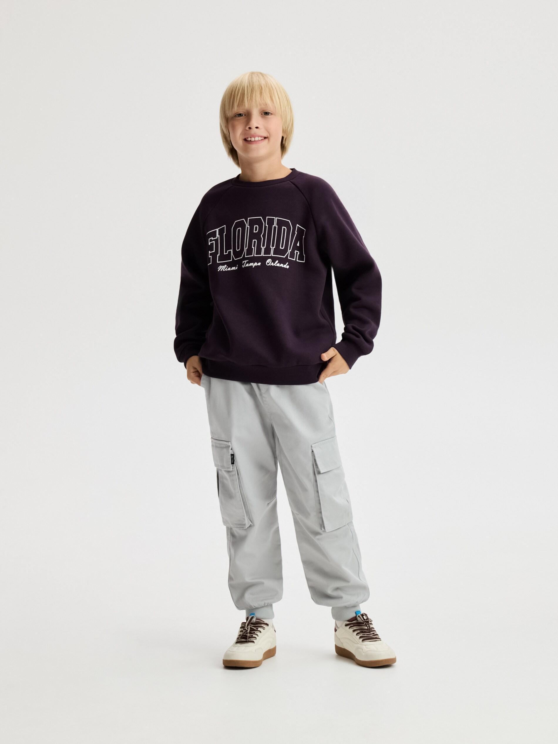 Maroon Letter Print Sweatshirt, Burgundy, large image number 3