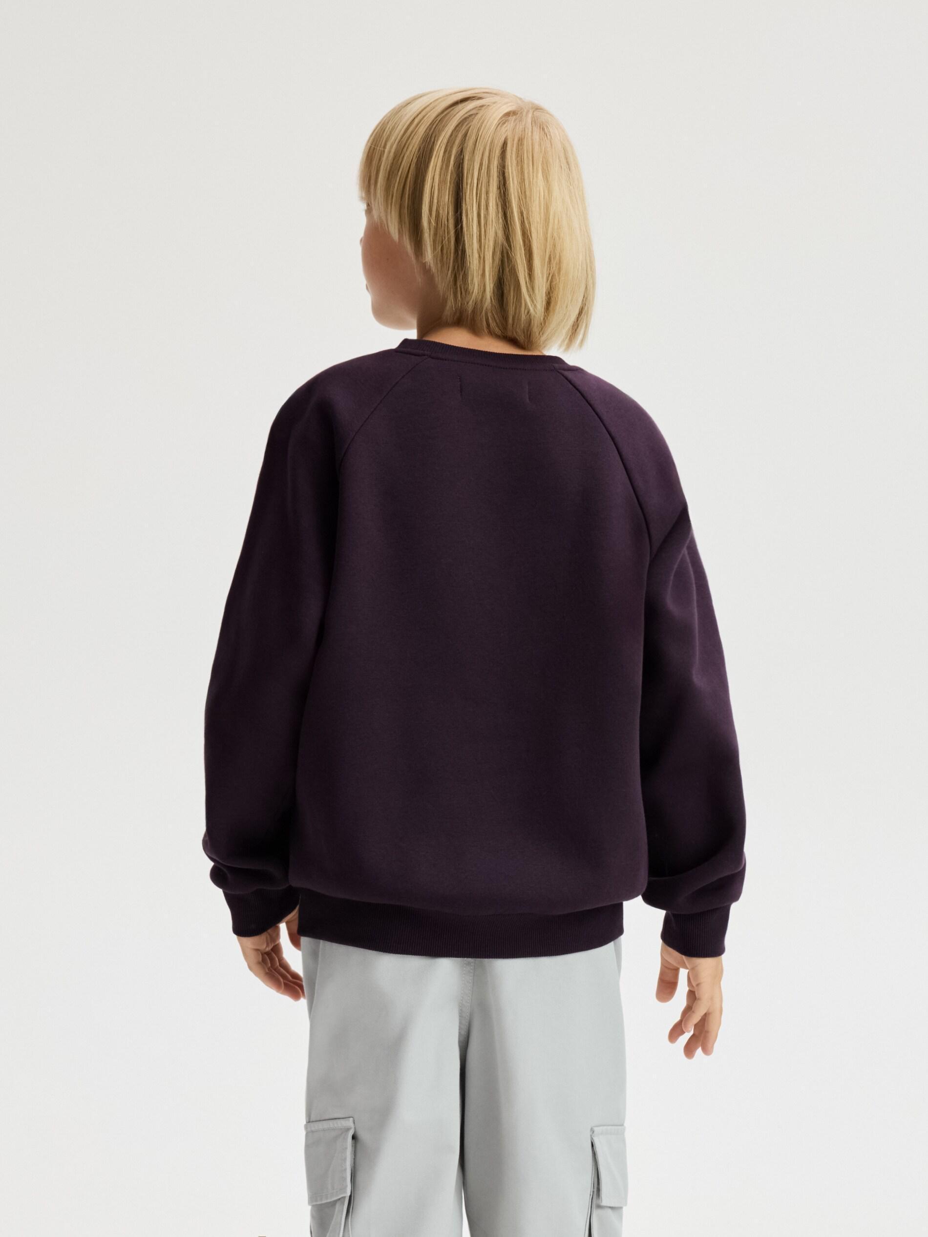 Maroon Letter Print Sweatshirt, Burgundy, large image number 4