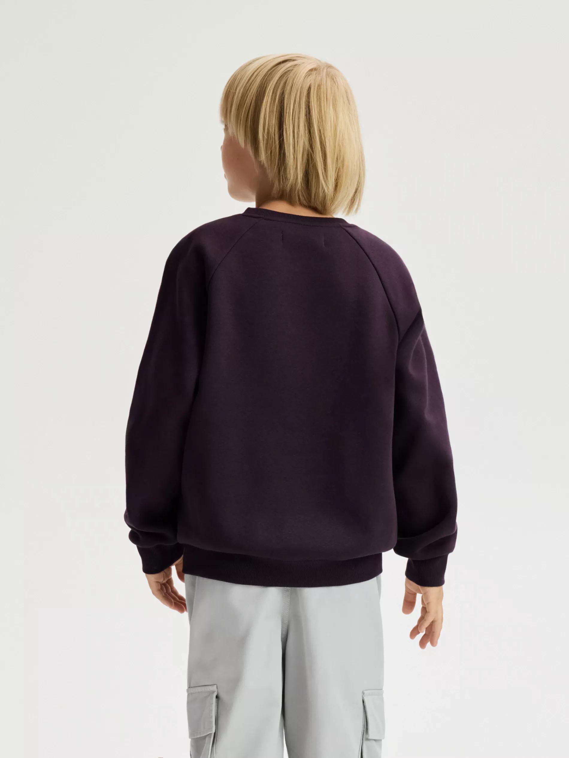 Maroon Letter Print Sweatshirt, Burgundy, large image number 4