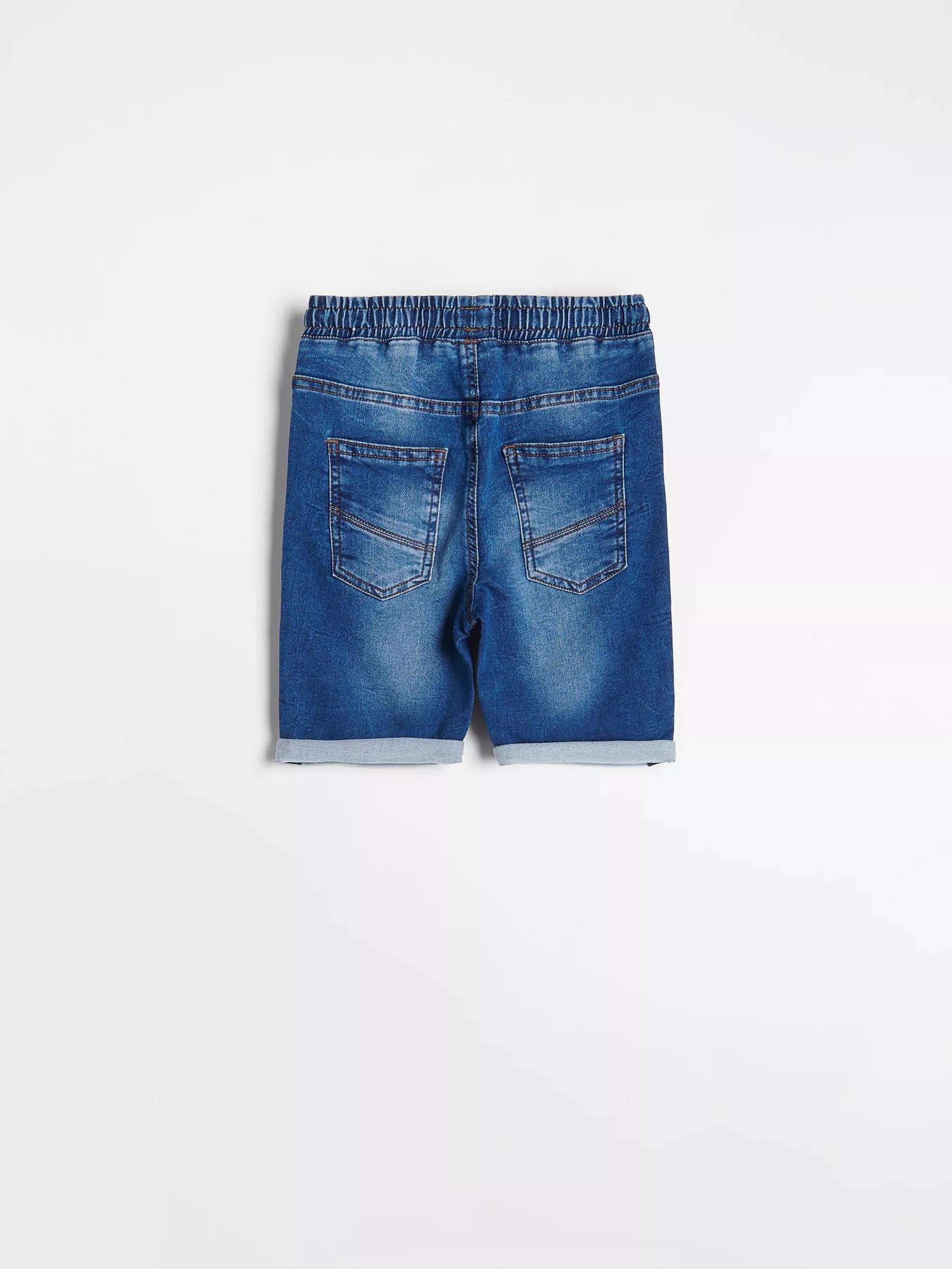 Reserved - Blue Denim Shorts With Wash Effect, Kids Boys