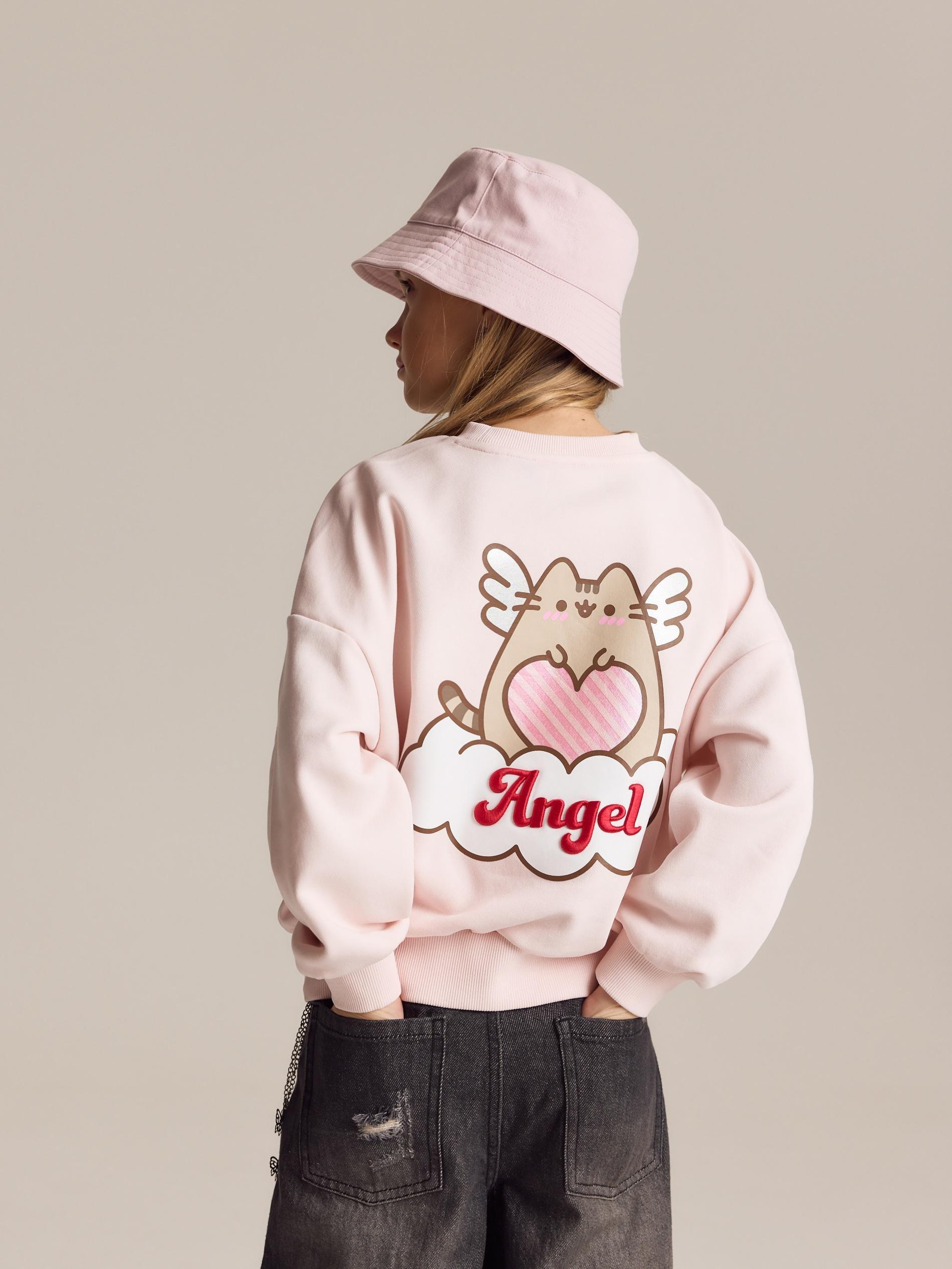 Pink Pusheen Applique Sweatshirt, Pink, medium