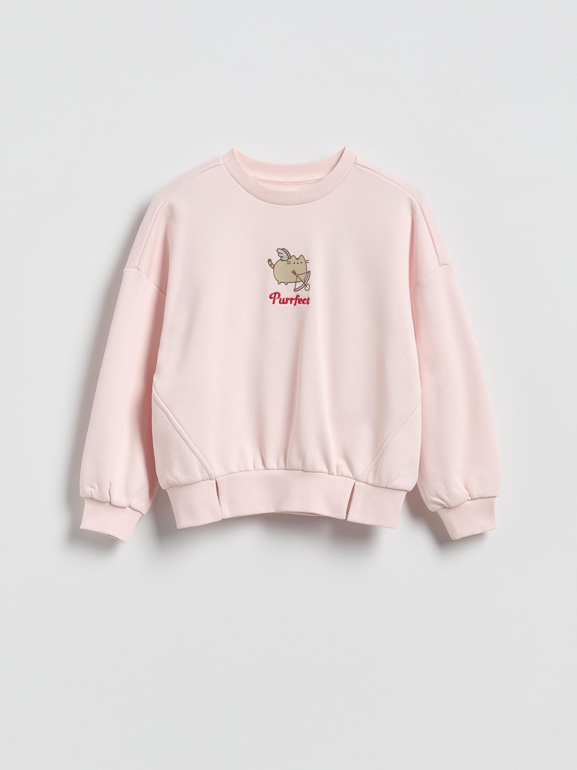 Pink Pusheen Applique Sweatshirt, Pink, medium