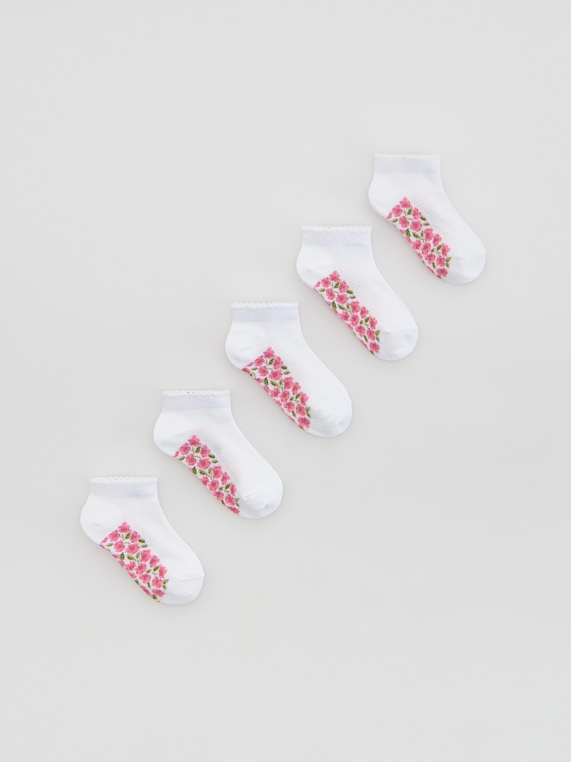 White Socks 5 Pack, White, medium