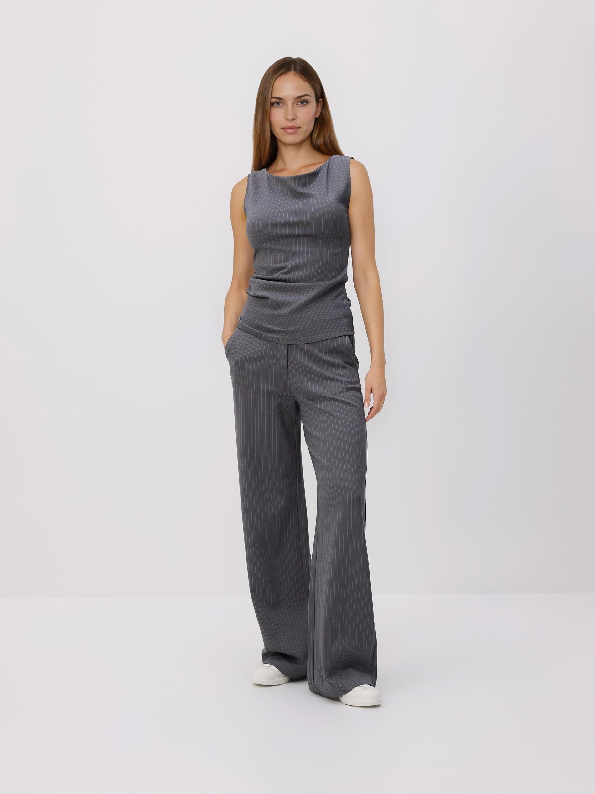 Grey Viscose Rich Trousers, Light grey, medium