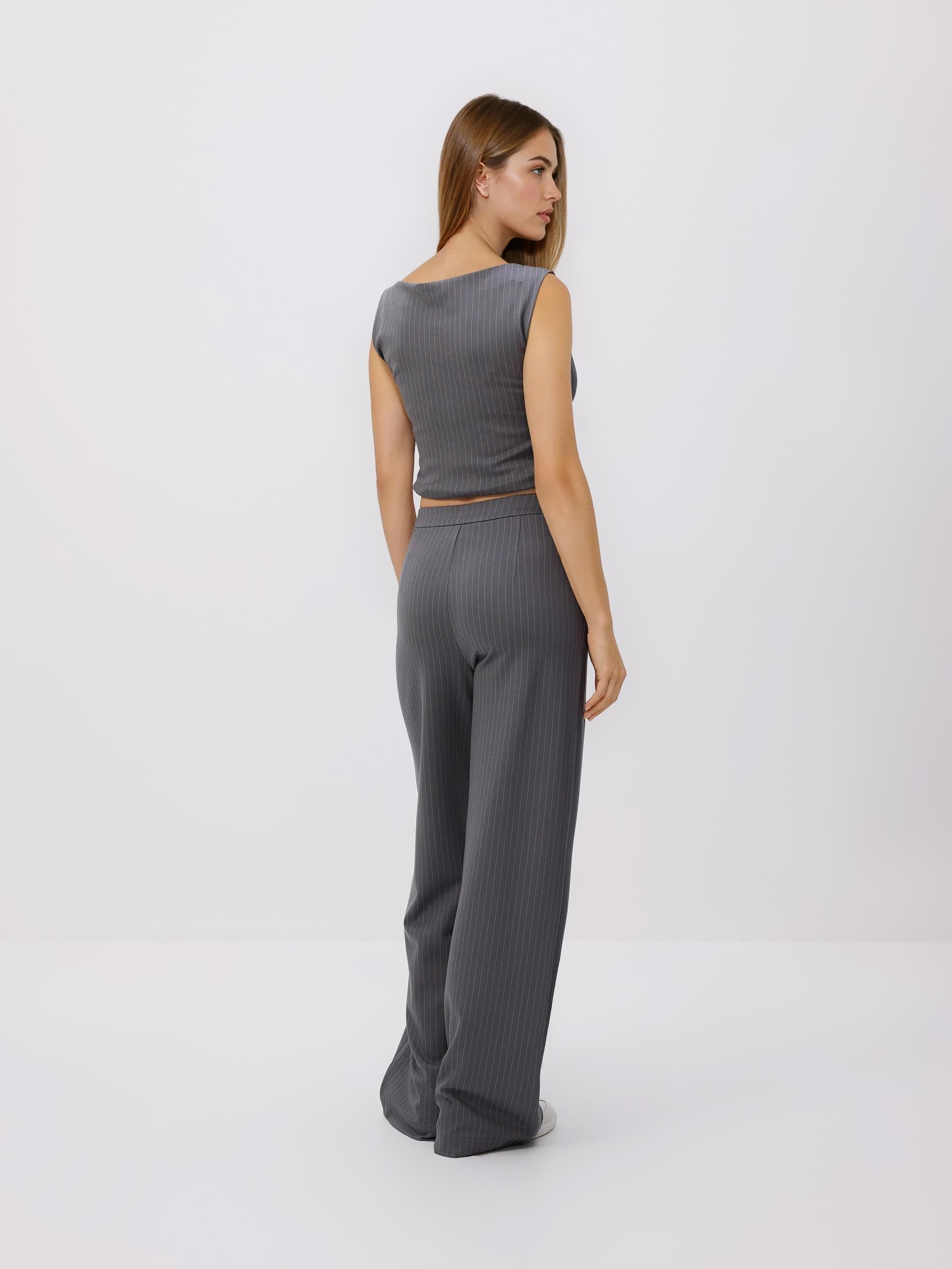 Grey Viscose Rich Trousers, Light grey, large image number 2