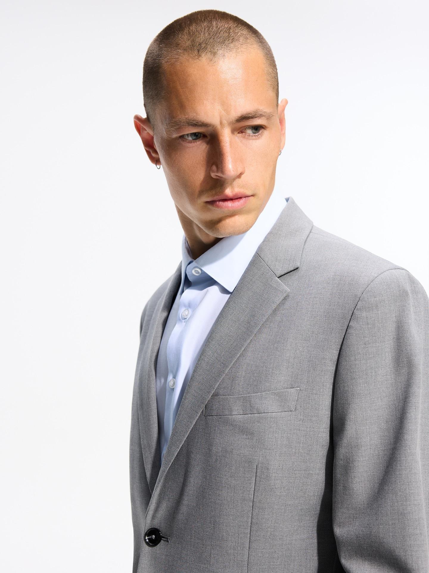 Grey Slim Fit Blazer With Viscose, Grey, large image number 4
