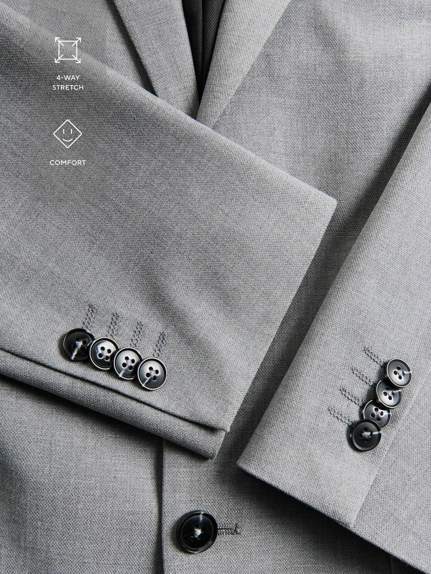 Grey Slim Fit Blazer With Viscose, Grey, large image number 7