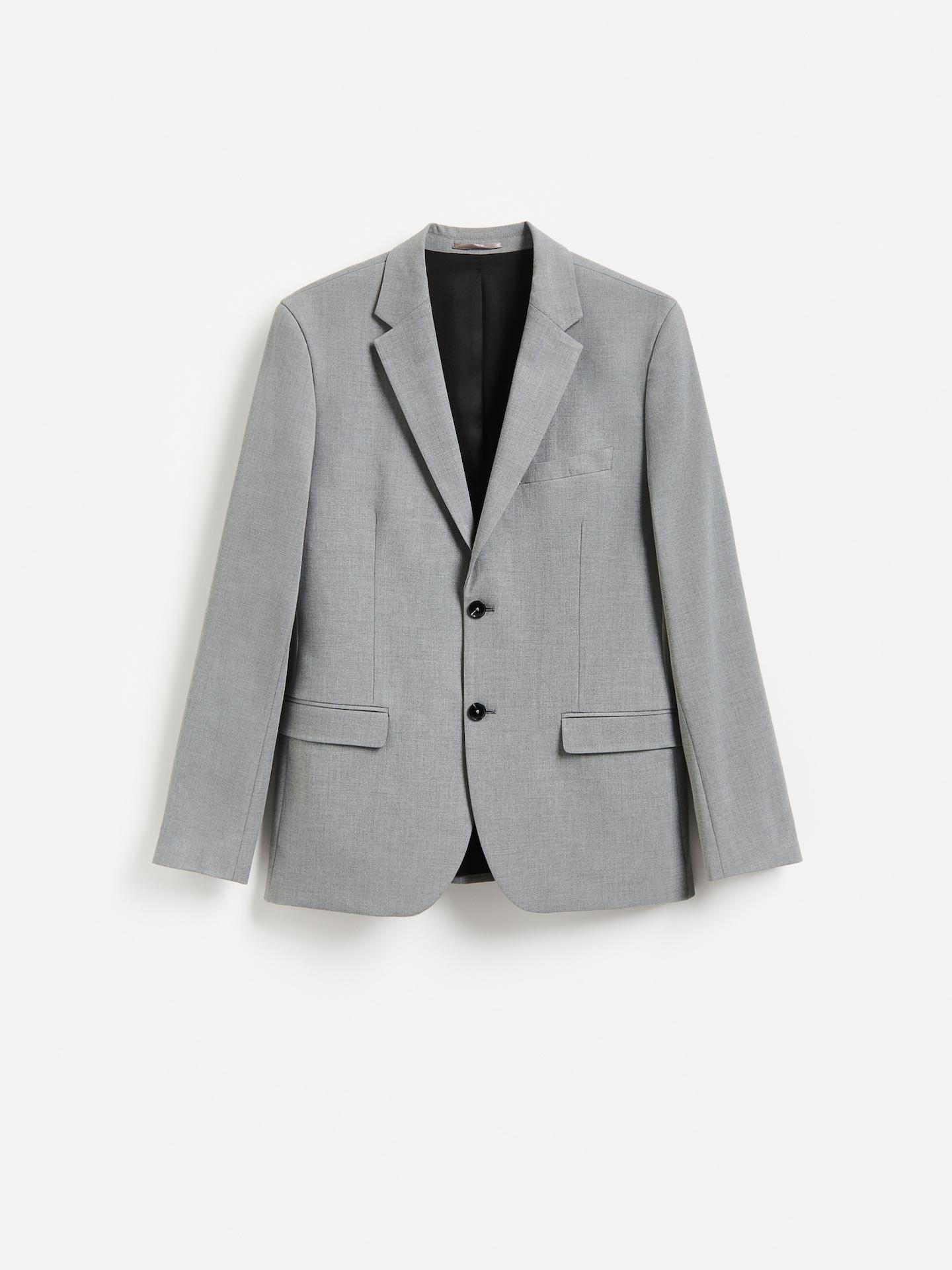 Grey Slim Fit Blazer With Viscose, Grey, large image number 9