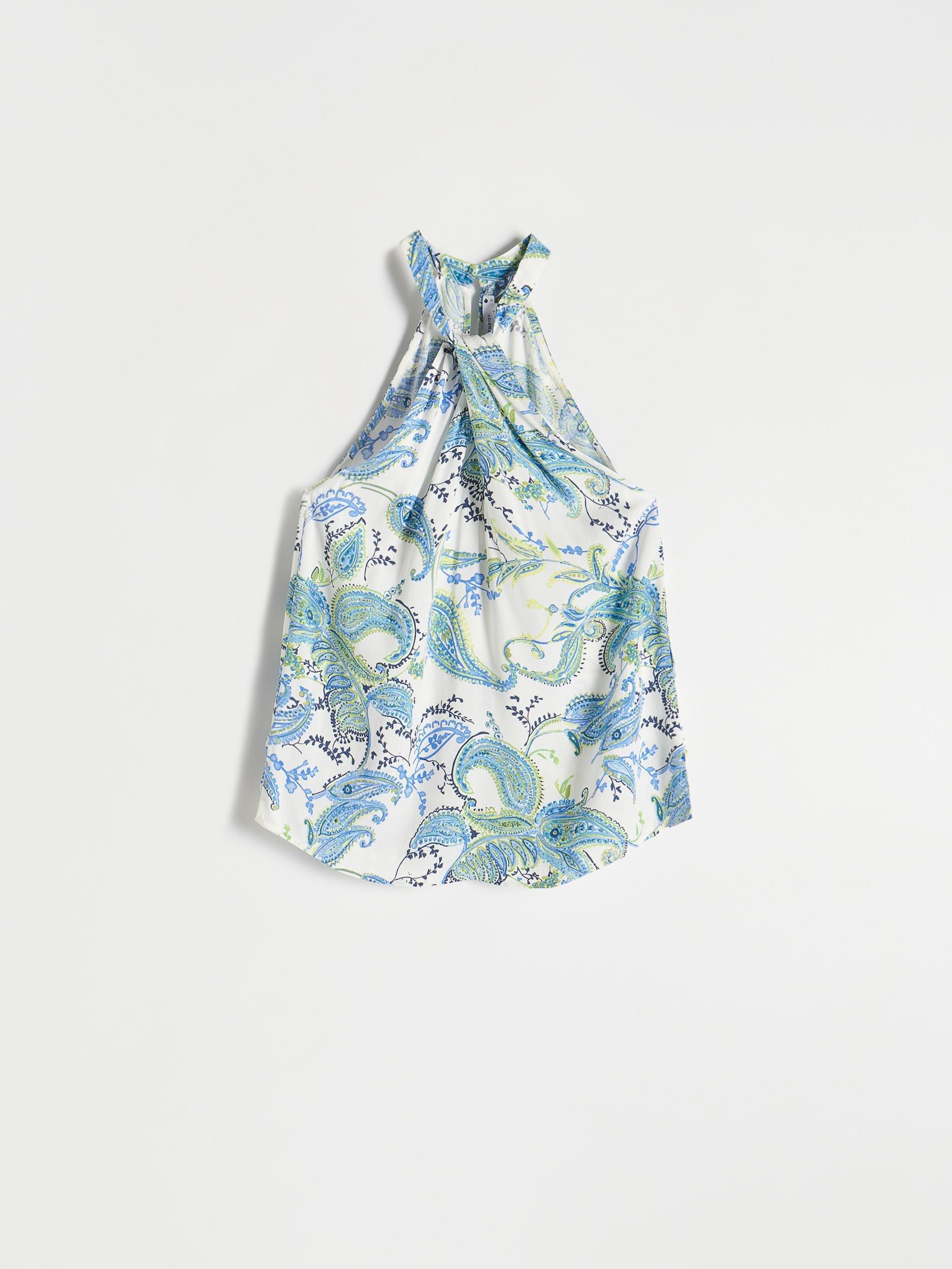 Blue Viscose Blouse, Blue, large image number 4