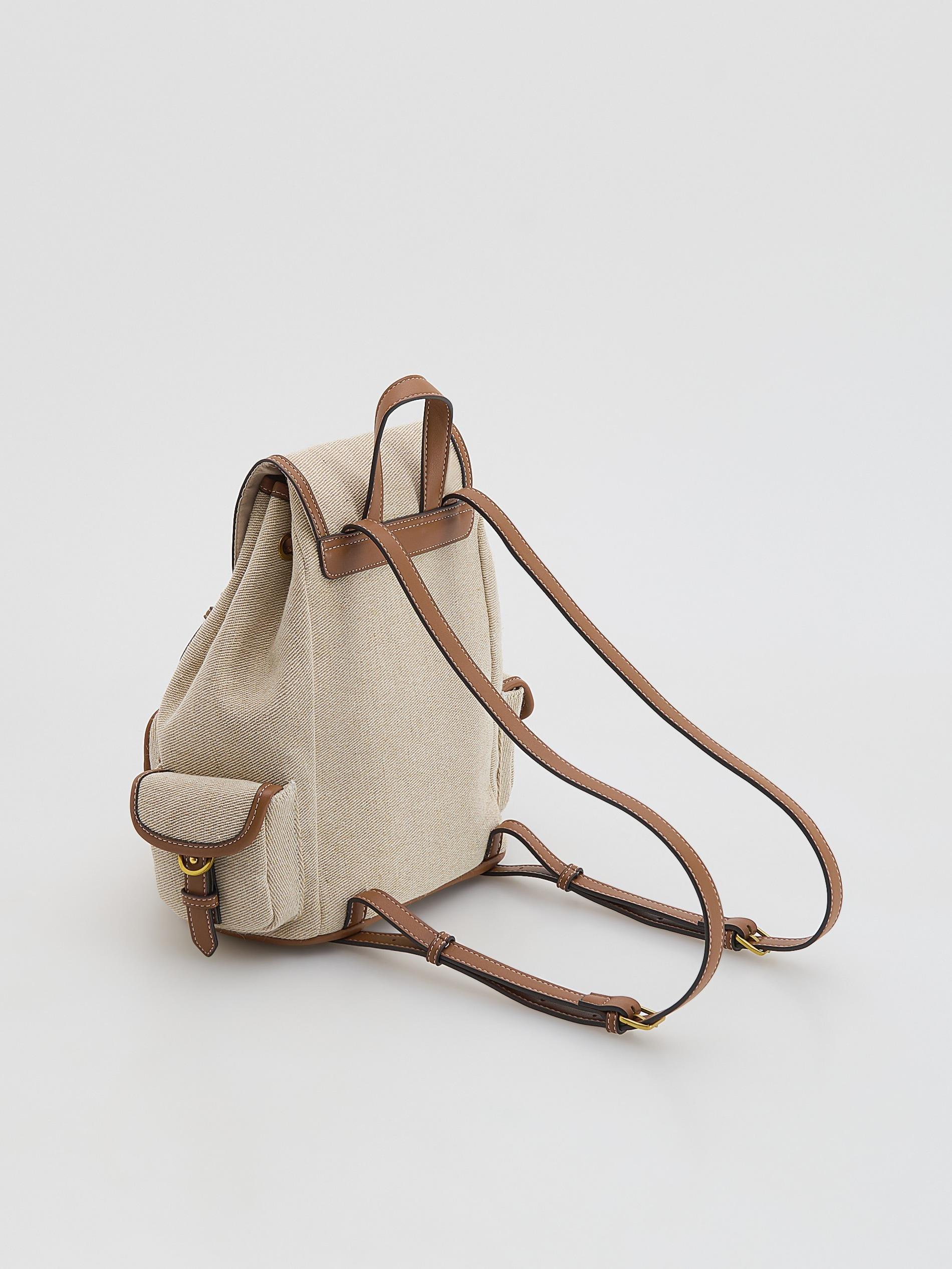 Brown Jacquard Backpack, Brown, large image number 1