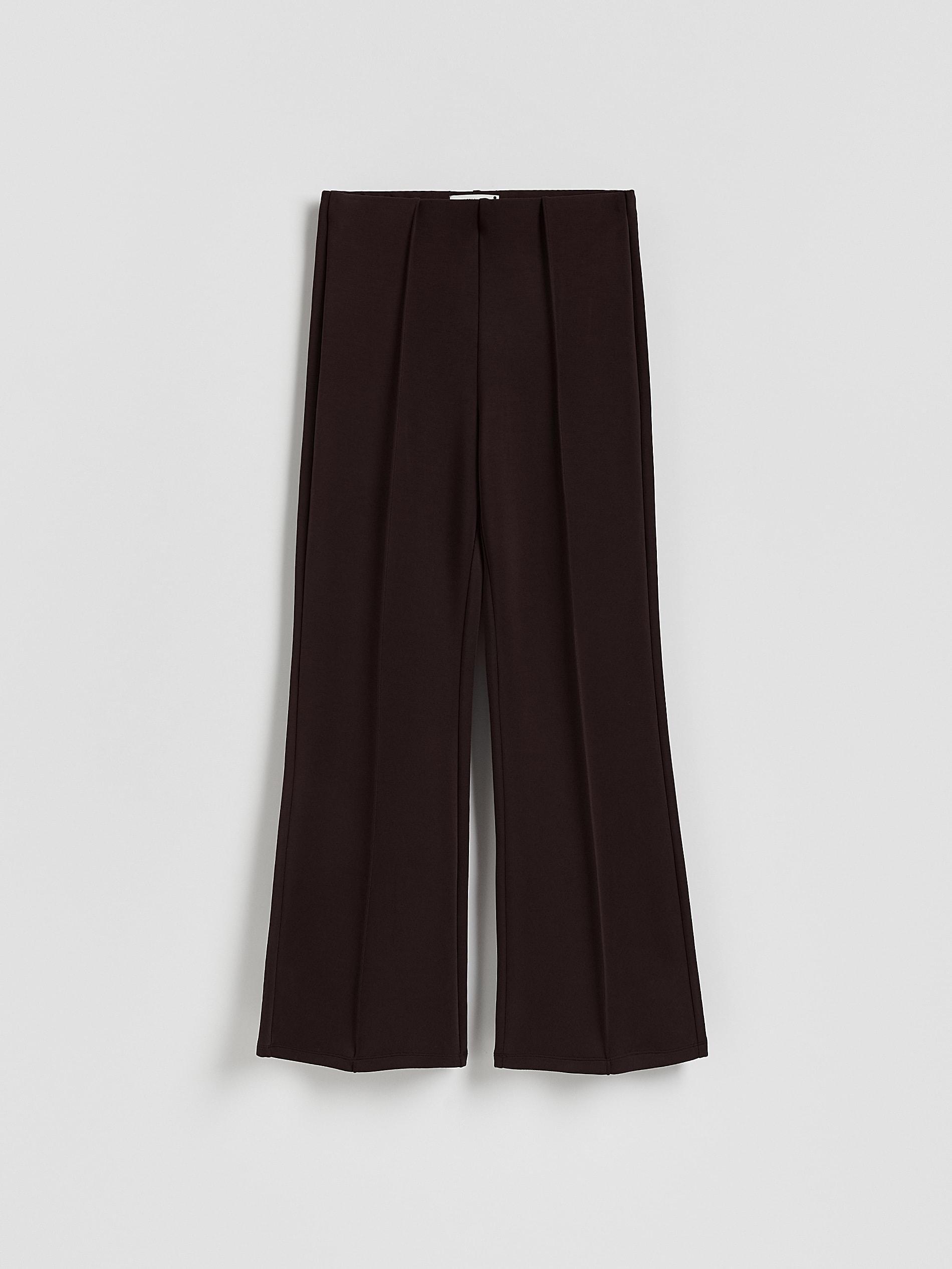 Brown Loose Modal Blend Trousers, Brown, large image number 3