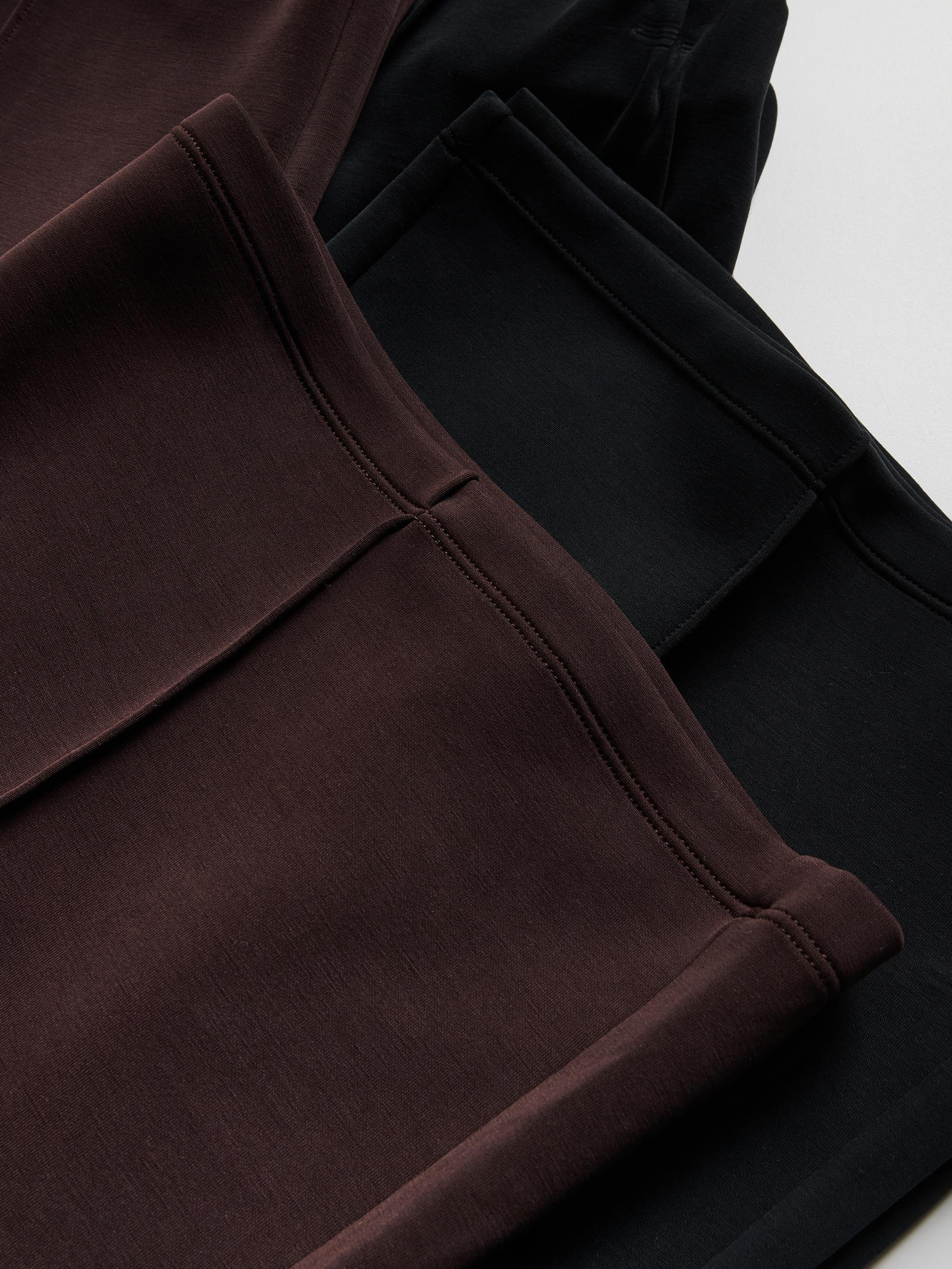 Brown Loose Modal Blend Trousers, Brown, large image number 4