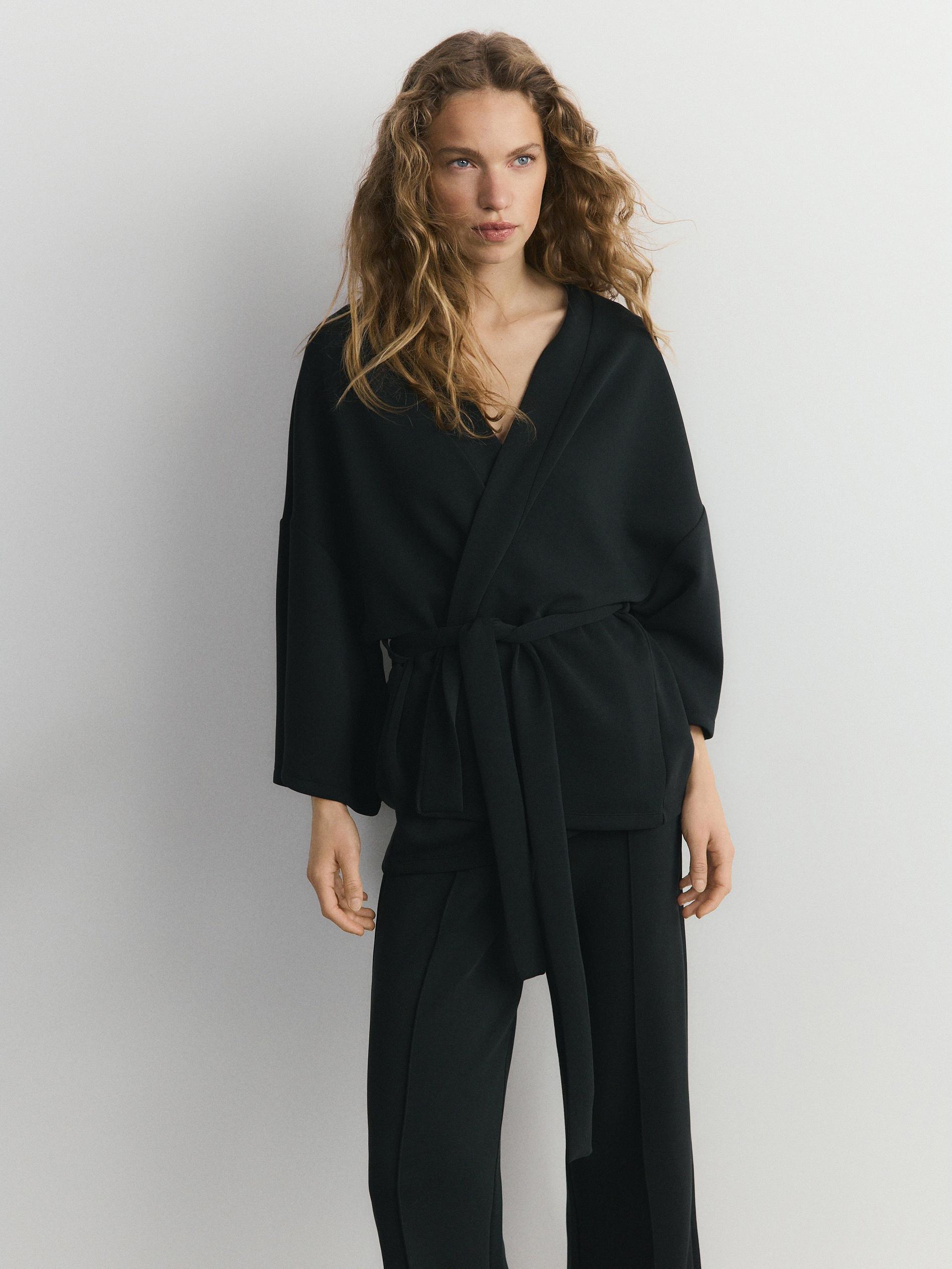 Black Loose Modal Blend Trousers, Black, medium