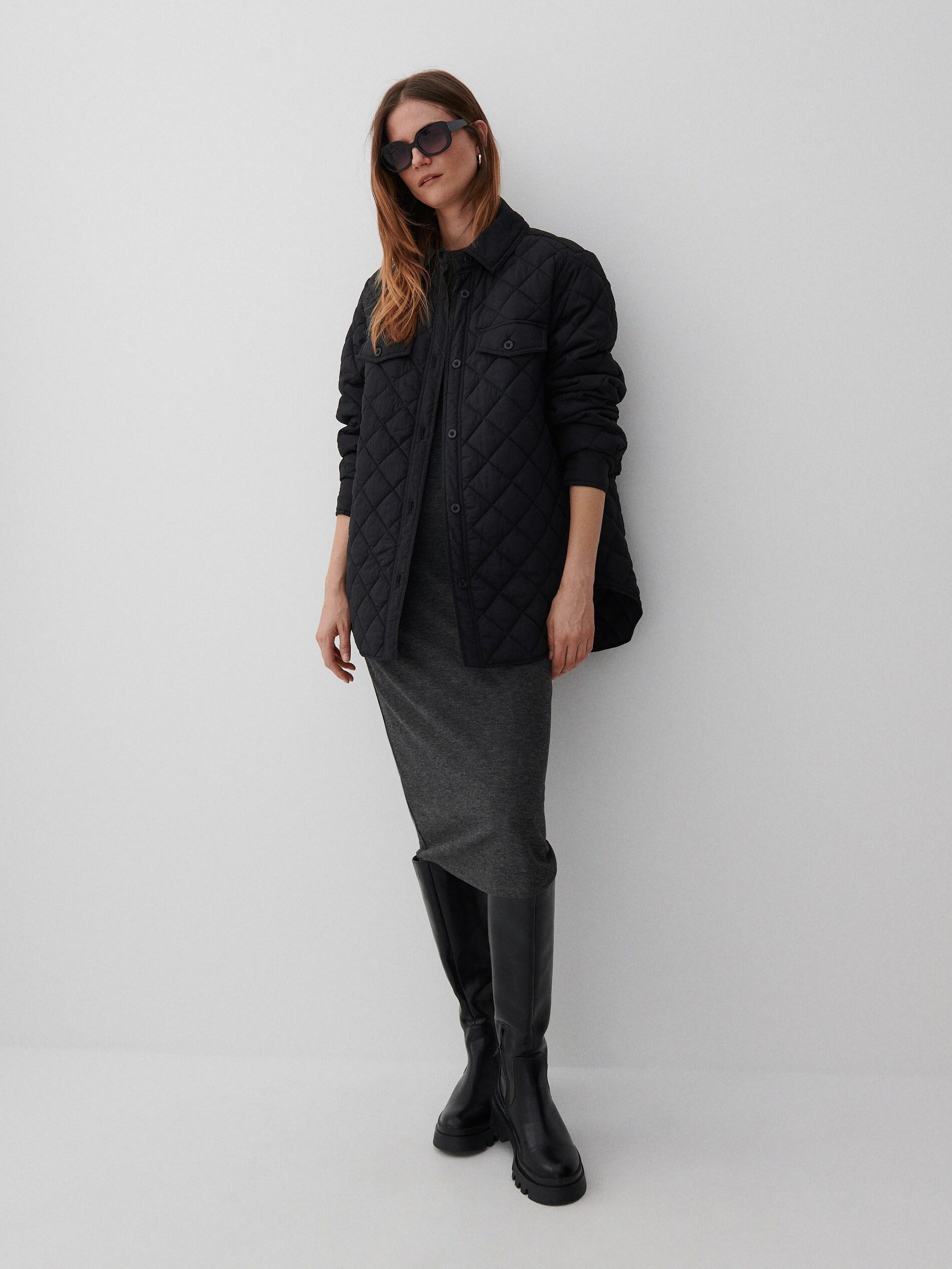 Dark Grey Knitted Dress, Women, , large image number 0