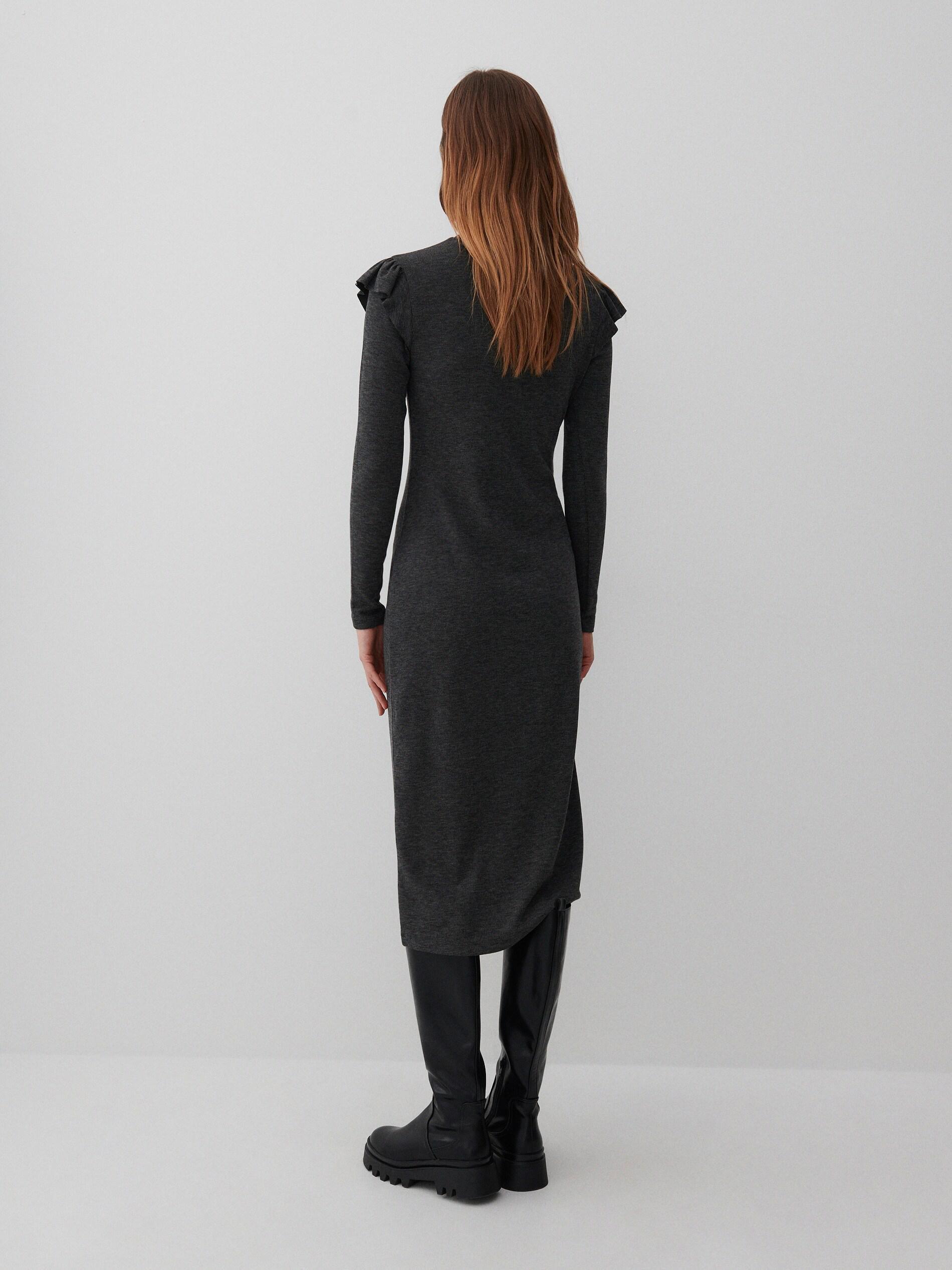 Dark Grey Knitted Dress, Women, , large image number 2