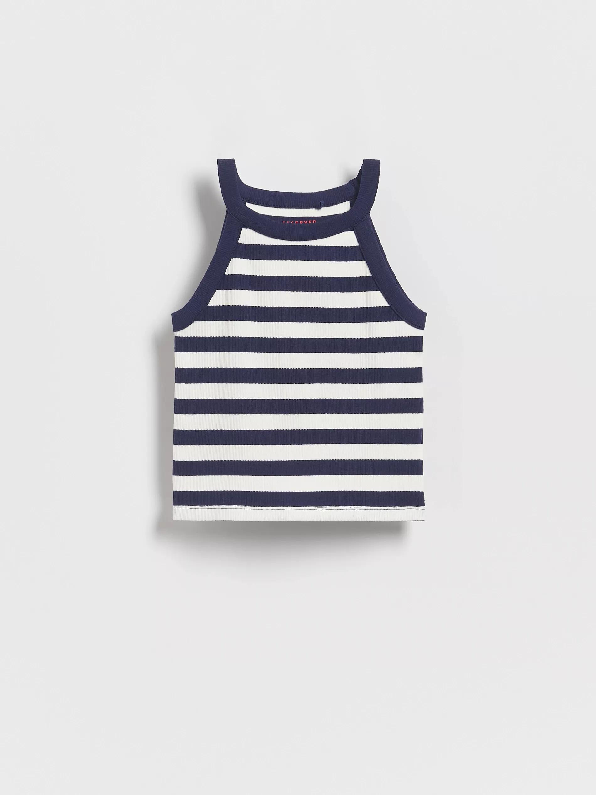 Navy Stripe Top, Navy, medium