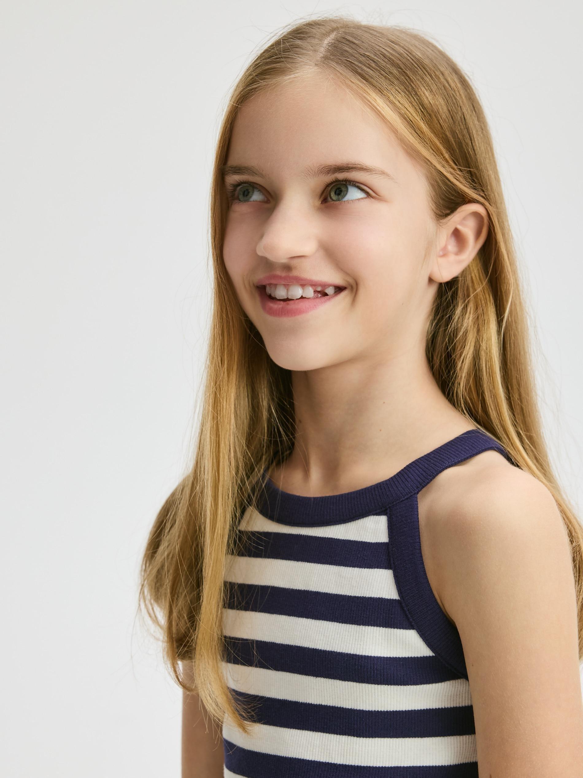 Navy Stripe Top, Navy, medium