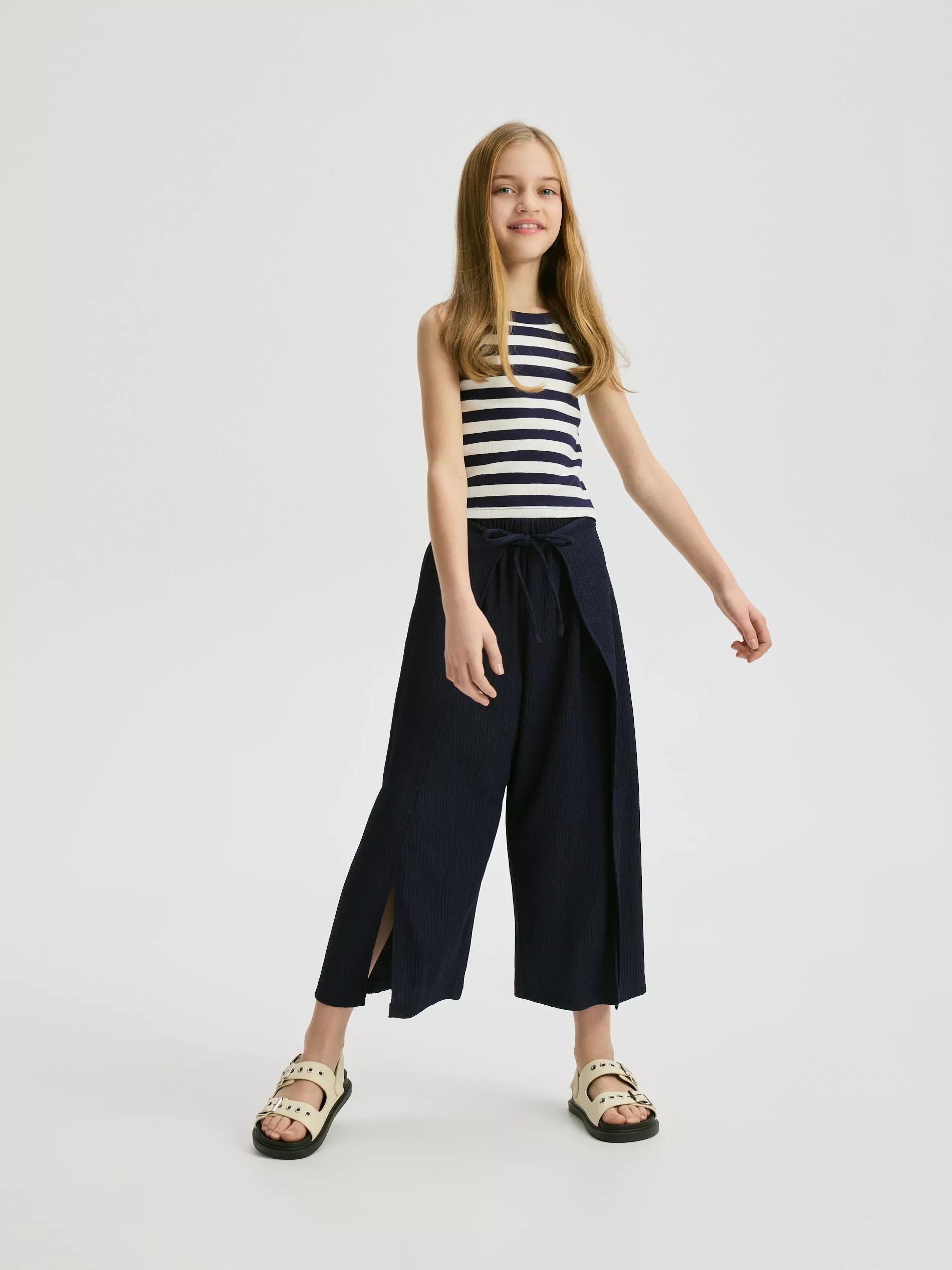 Navy Stripe Top, Navy, large image number 4
