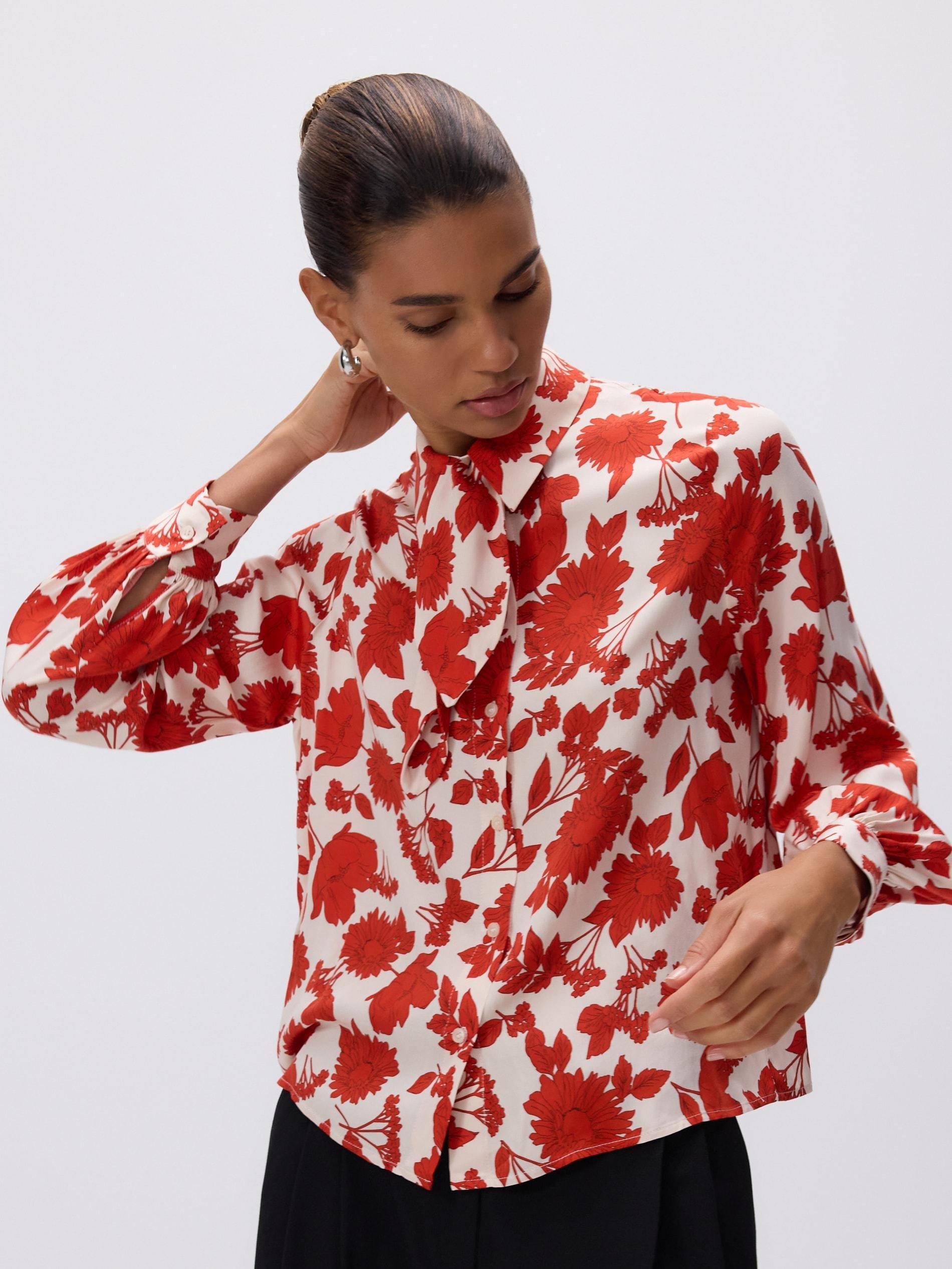 Multicolour Patterned Viscose Shirt, Multicolor, medium