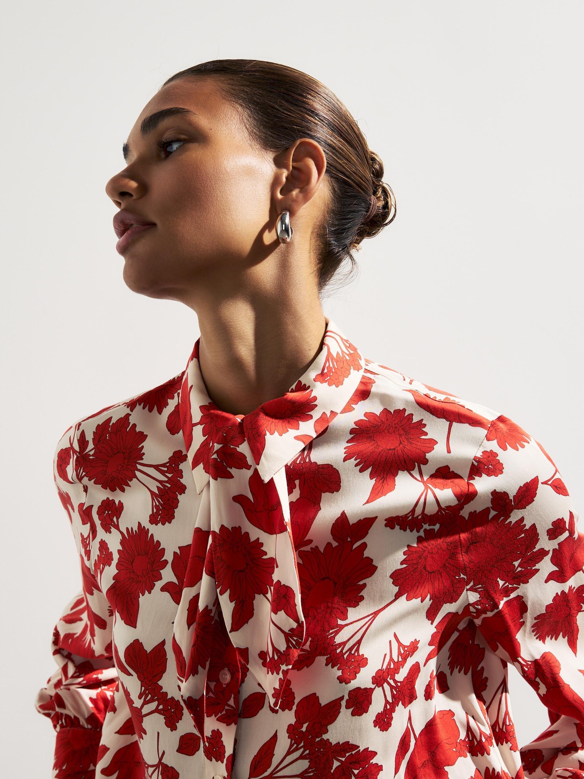 Multicolour Patterned Viscose Shirt, Multicolor, large image number 8