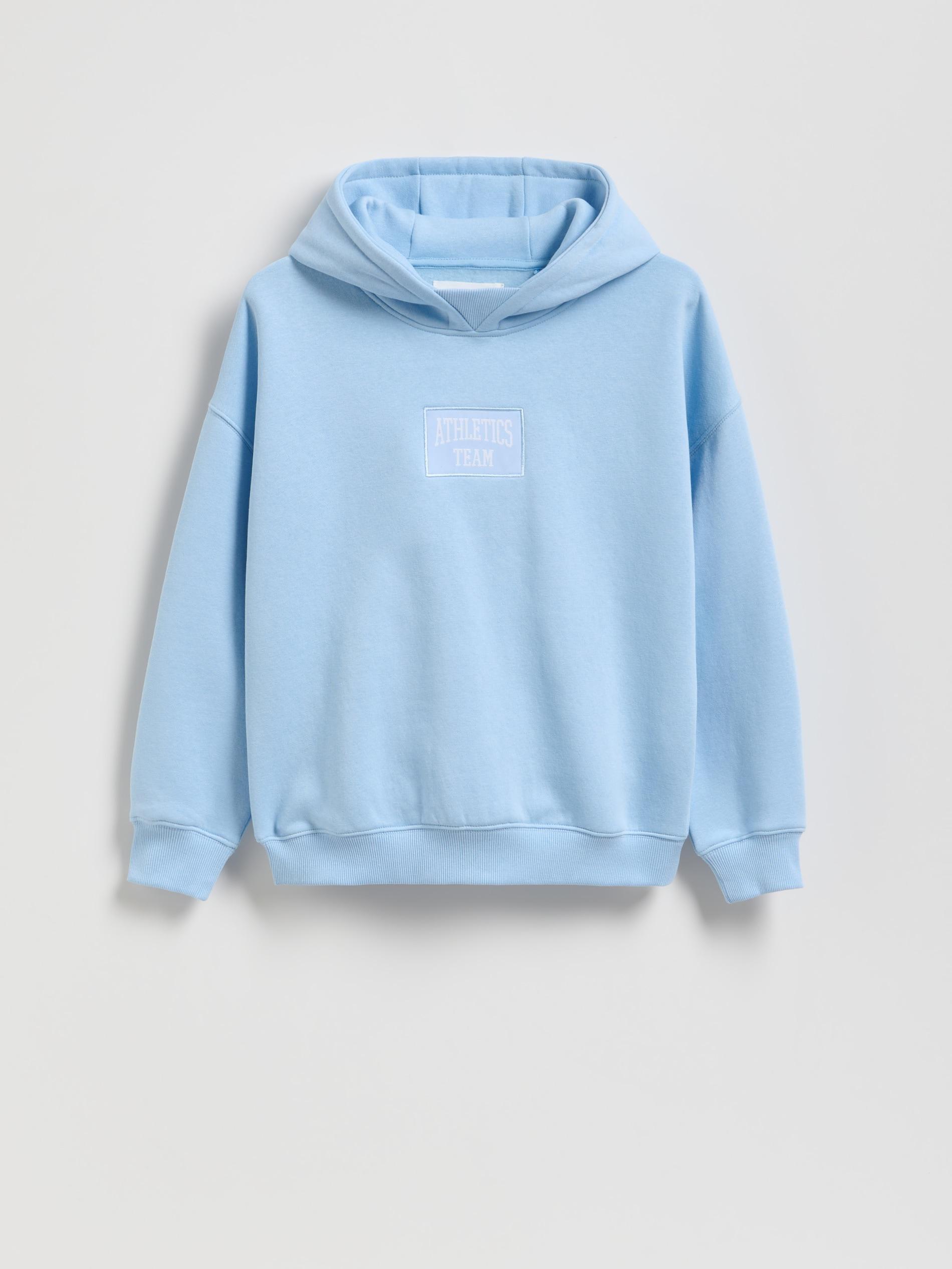 سويت شيرت قطن مع رقعة أزرق, Blue, medium