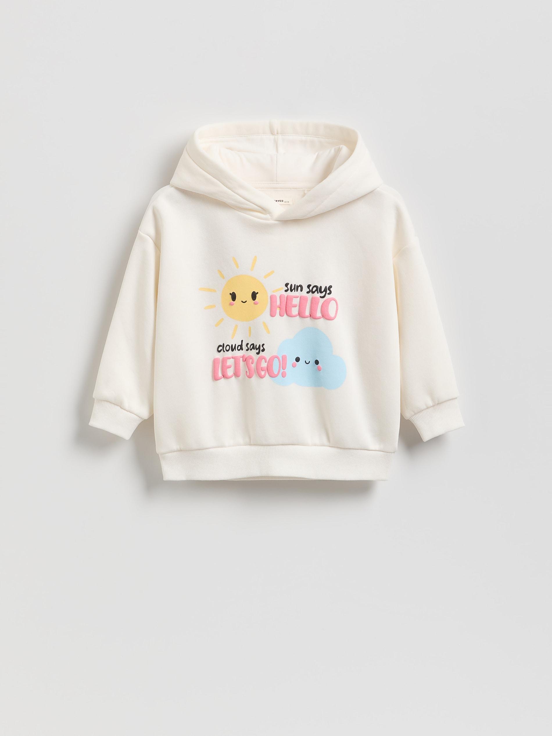 Cream Printed Sweatshirt, Ivory, large image number 2