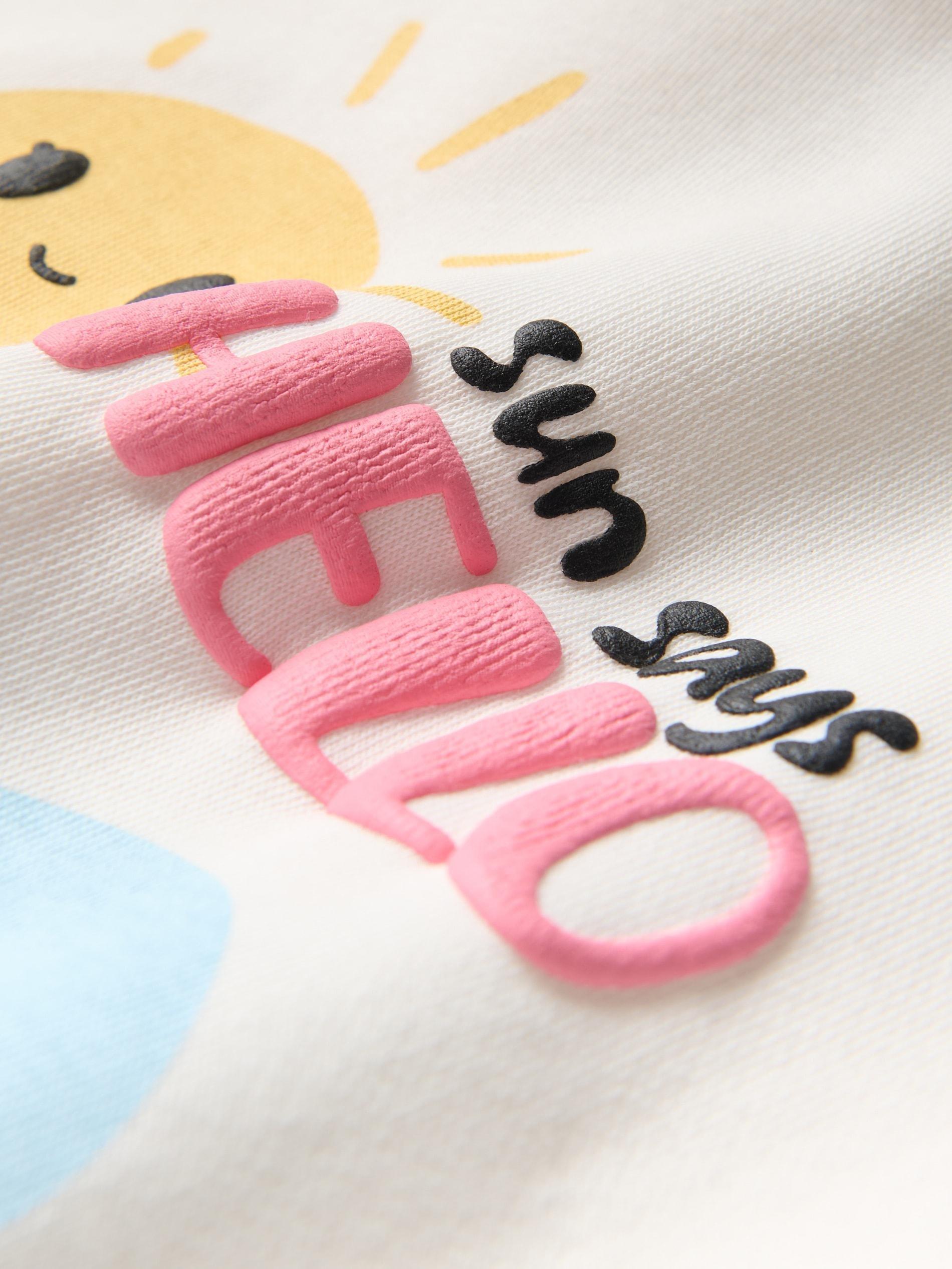 Cream Printed Sweatshirt, Ivory, large image number 4