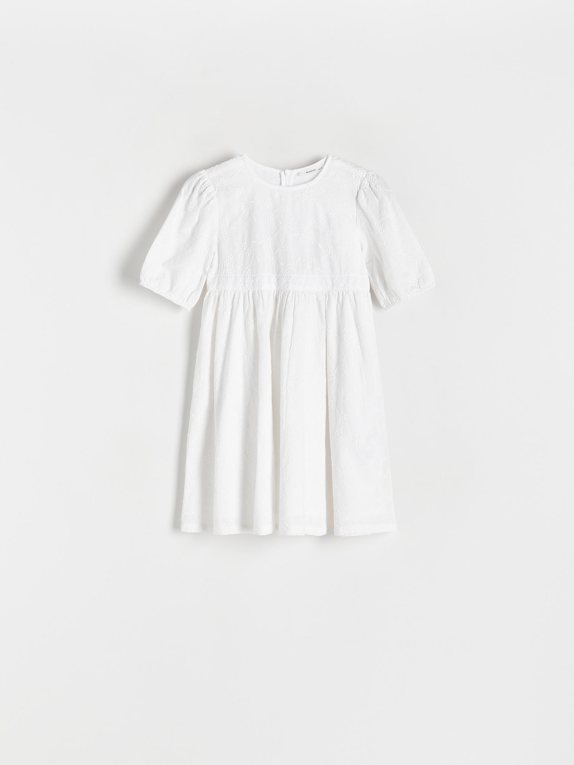 Cream Floral Pattern Dress, Kids Girls, , large image number 0