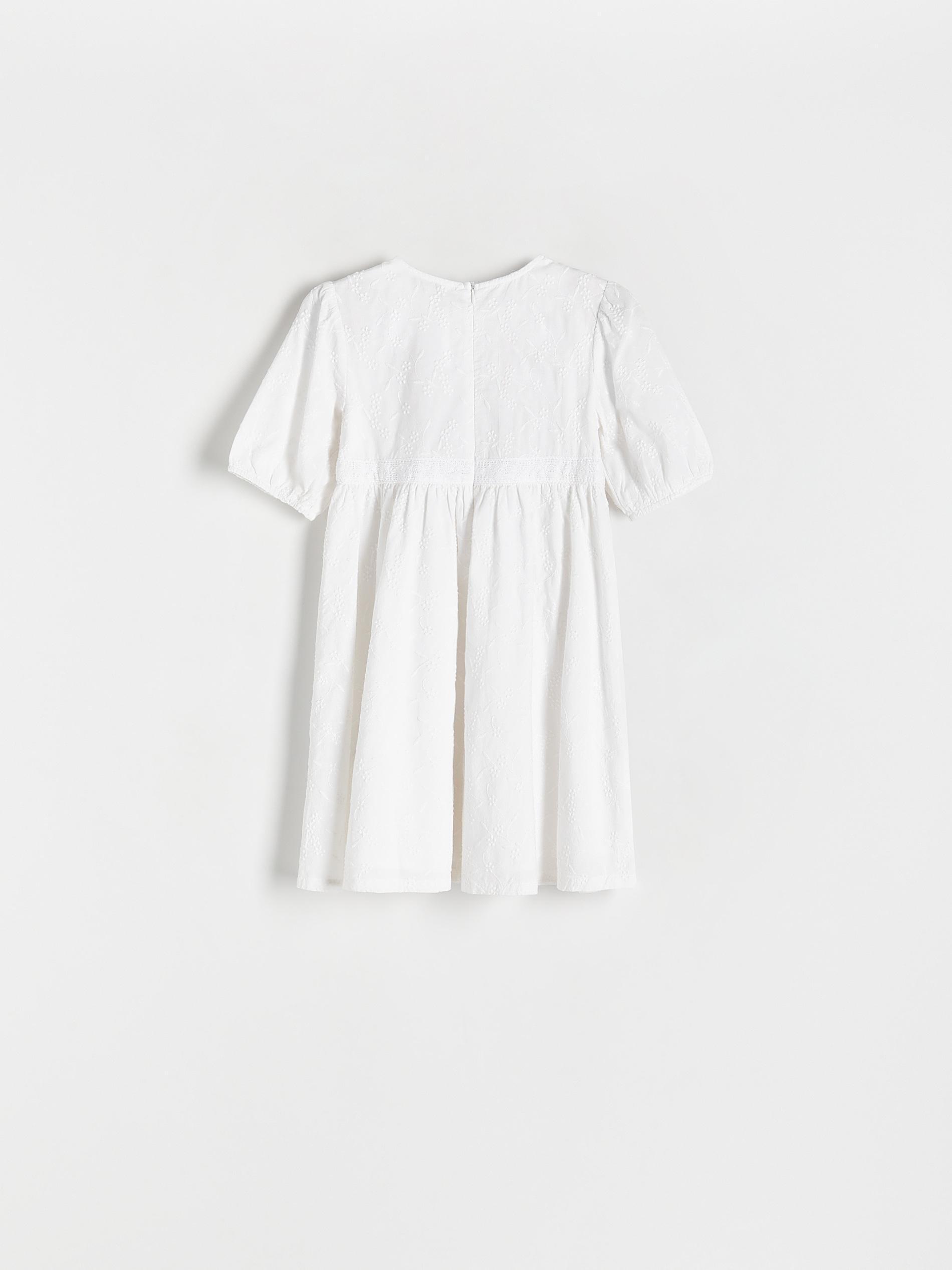 Cream Floral Pattern Dress, Kids Girls, , large image number 2