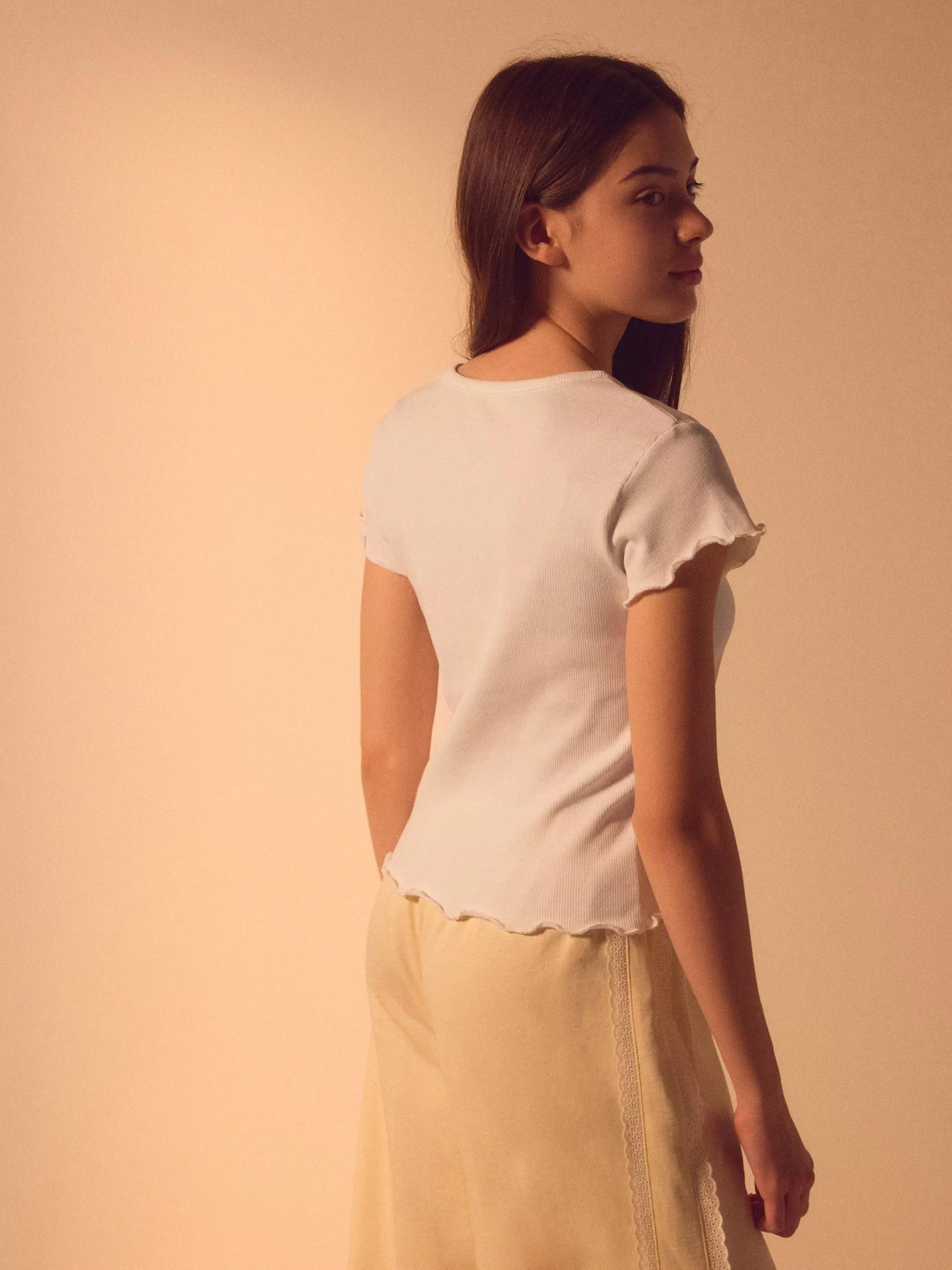 T-shirt with buttons, Ivory, large image number 4