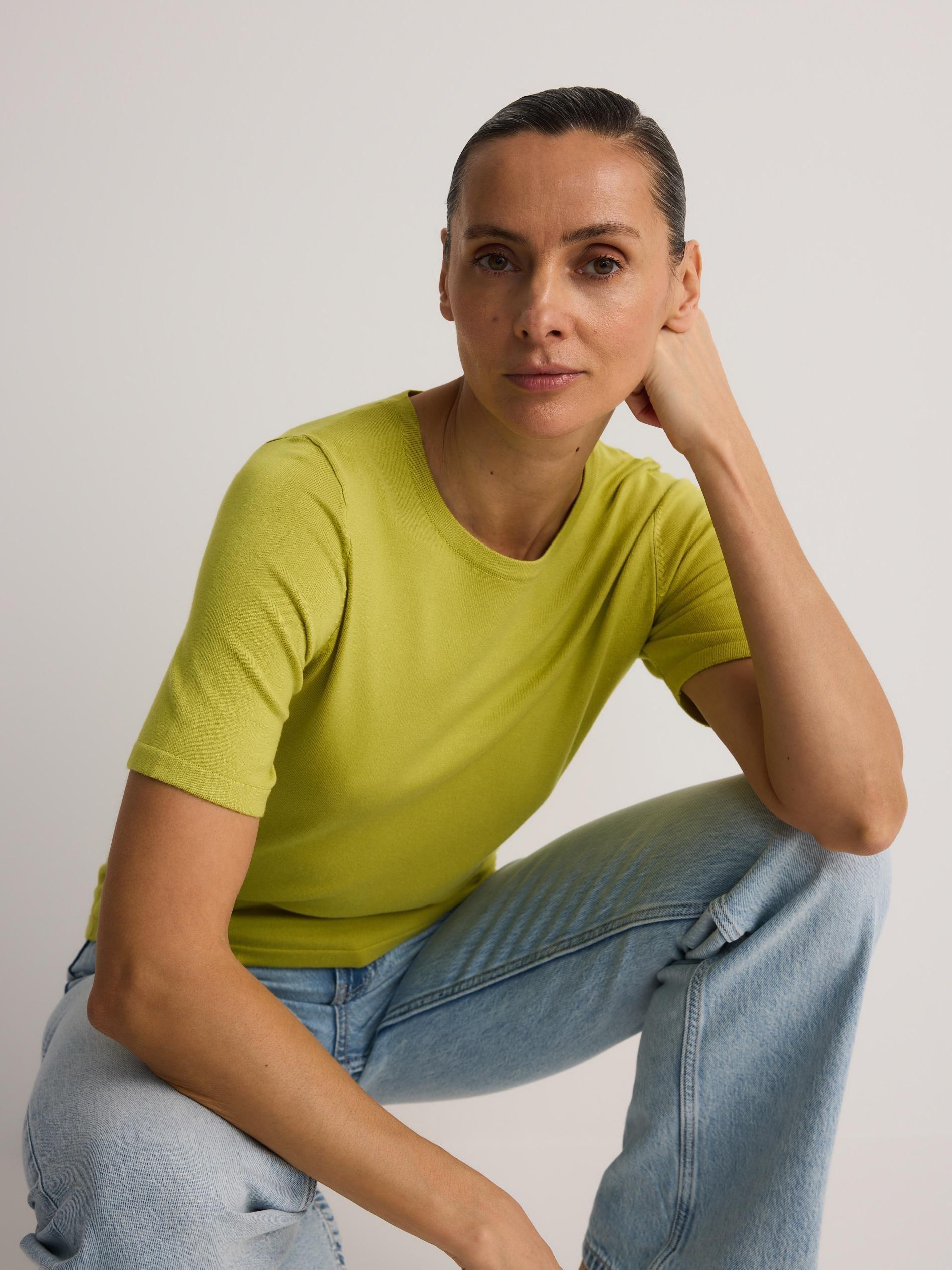 Yellow Green Short Sleeve Jumper, , large image number 2