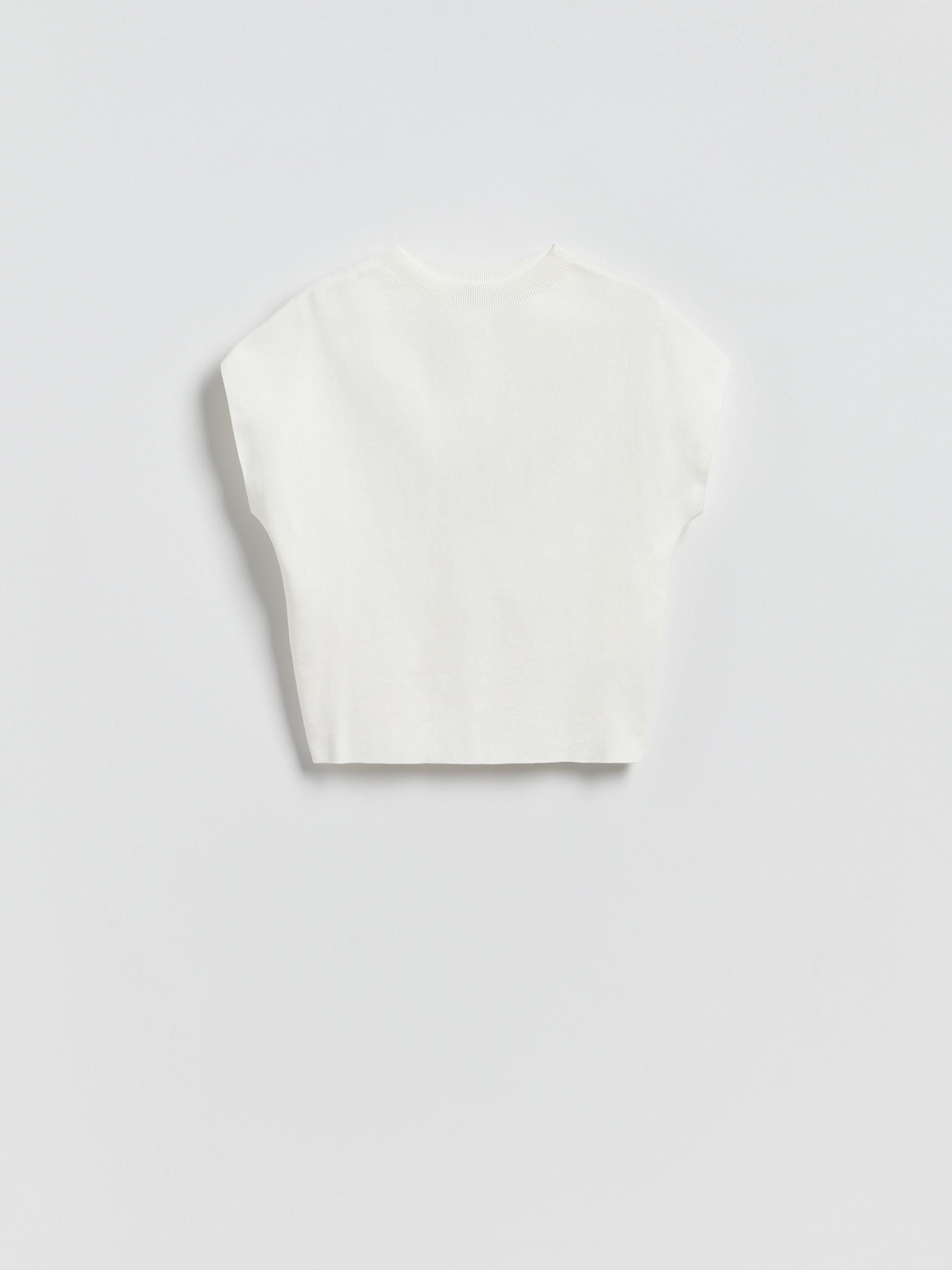 Cream Blouse With Stand Up Collar, Ivory, large image number 4