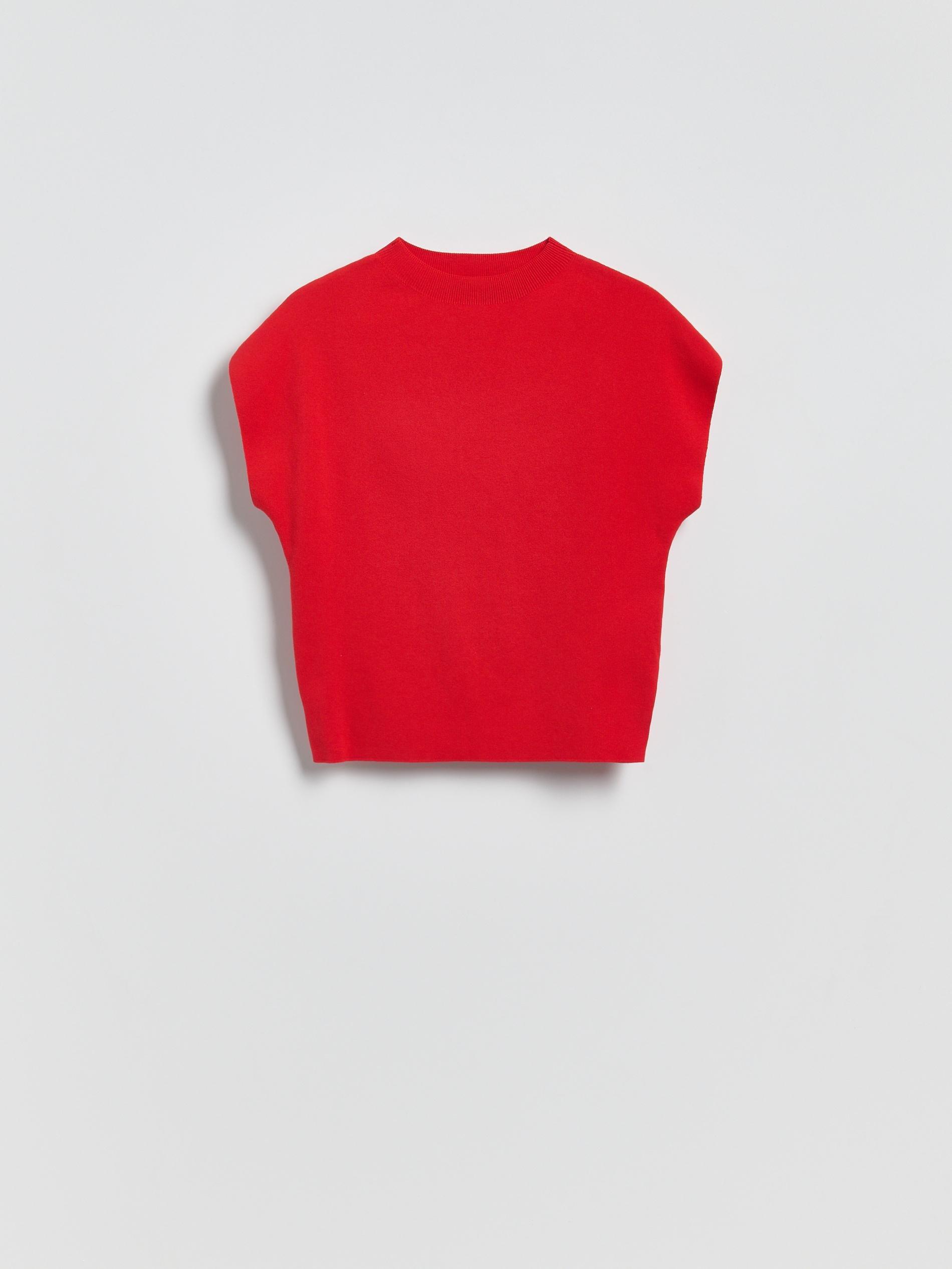 Red Blouse With Stand Up Collar, Red, large image number 4
