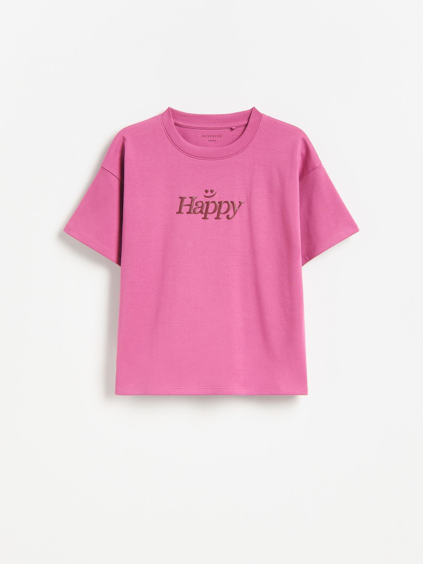 Purple T-Shirt With Raised Print, Purple, medium