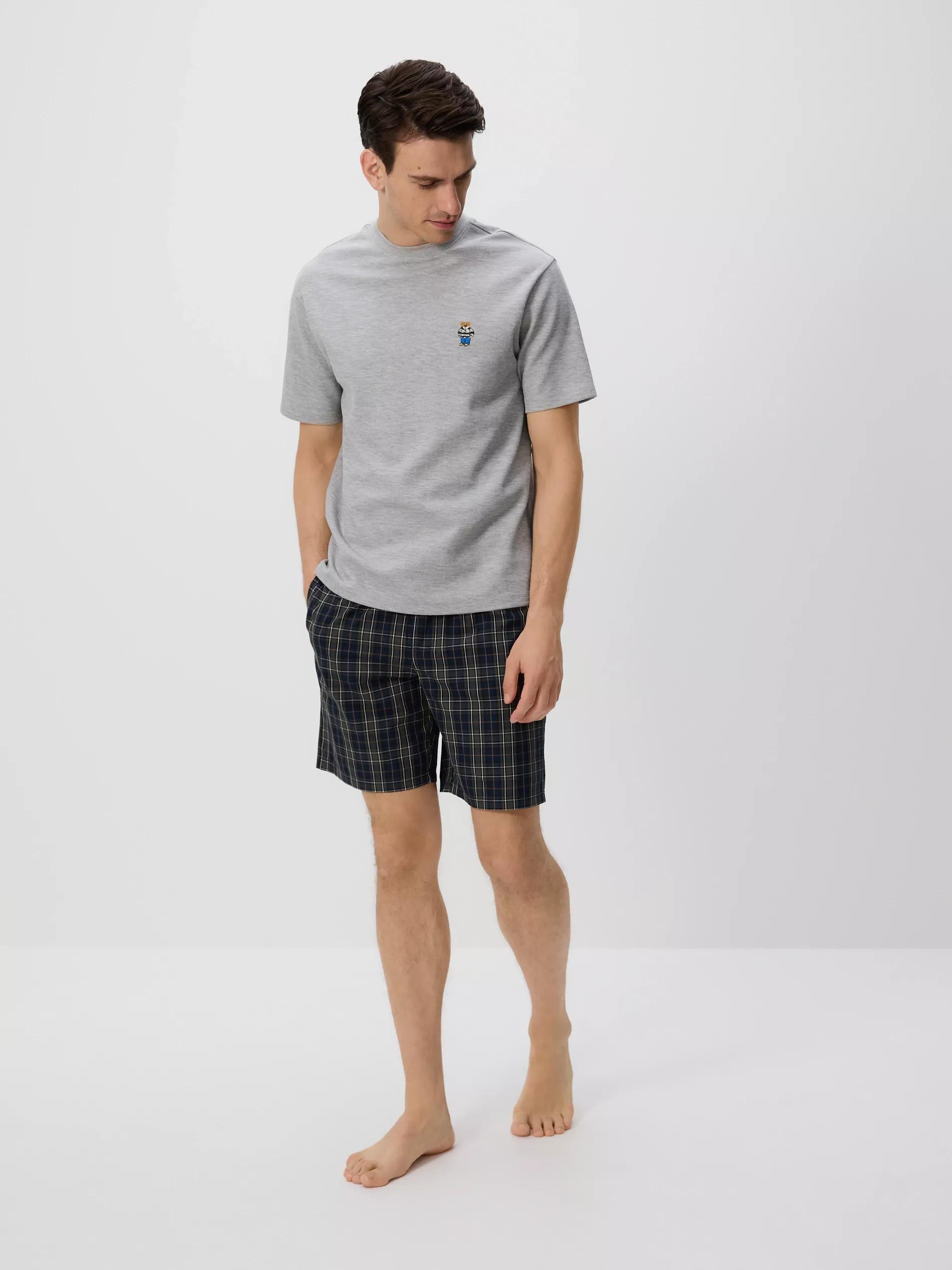 Two piece pyjama set with embroidery, Grey, large image number 2