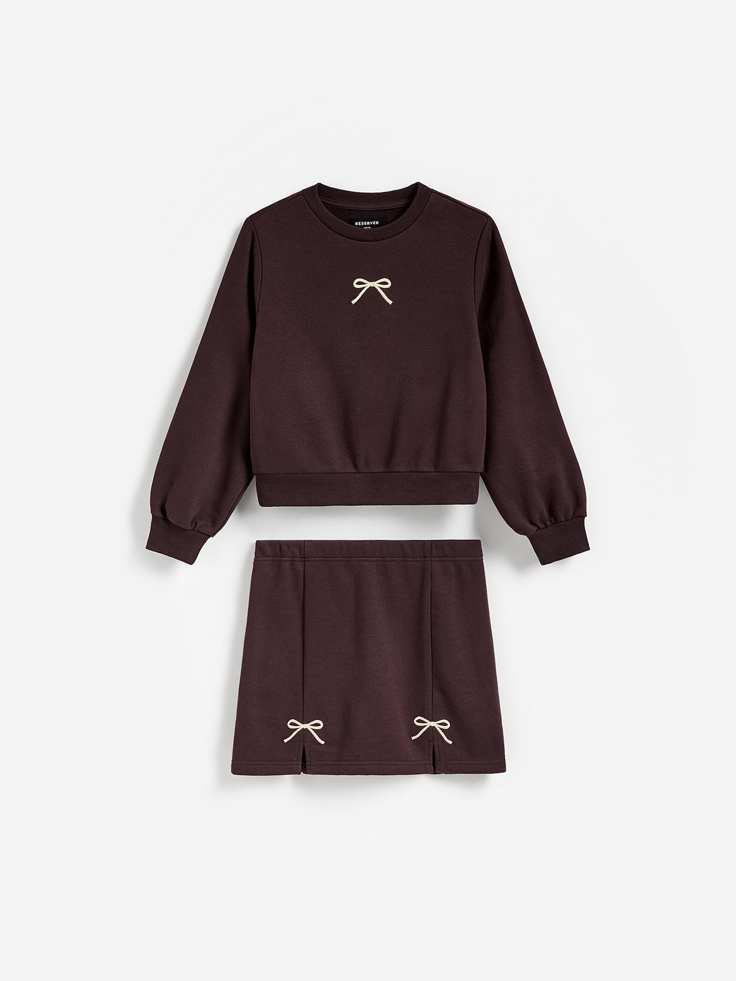 Brown Sweat Set With Embroidery Detail, Brown, large image number 0