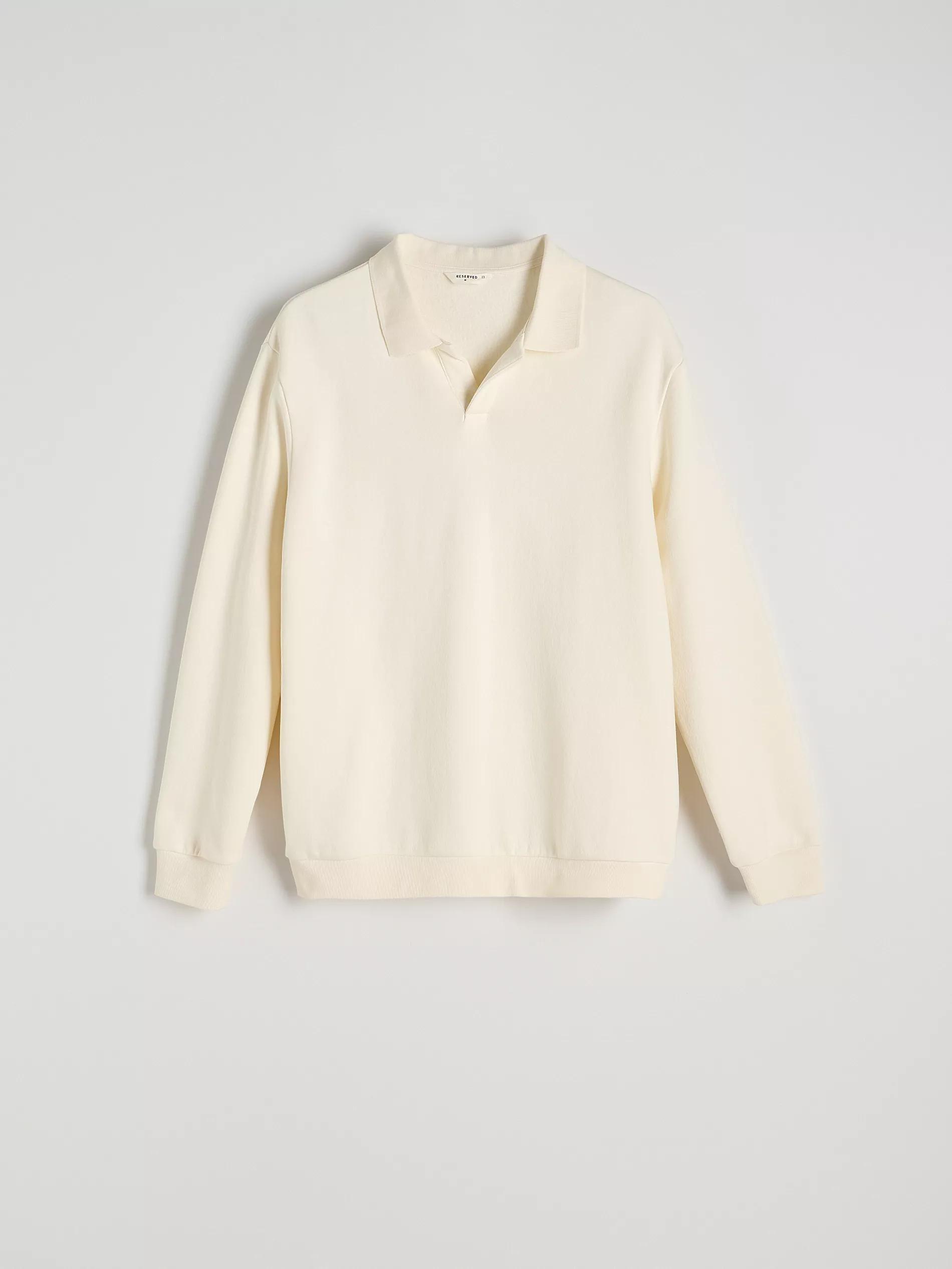 Cream Solid Sweat Jacket, , large image number 4